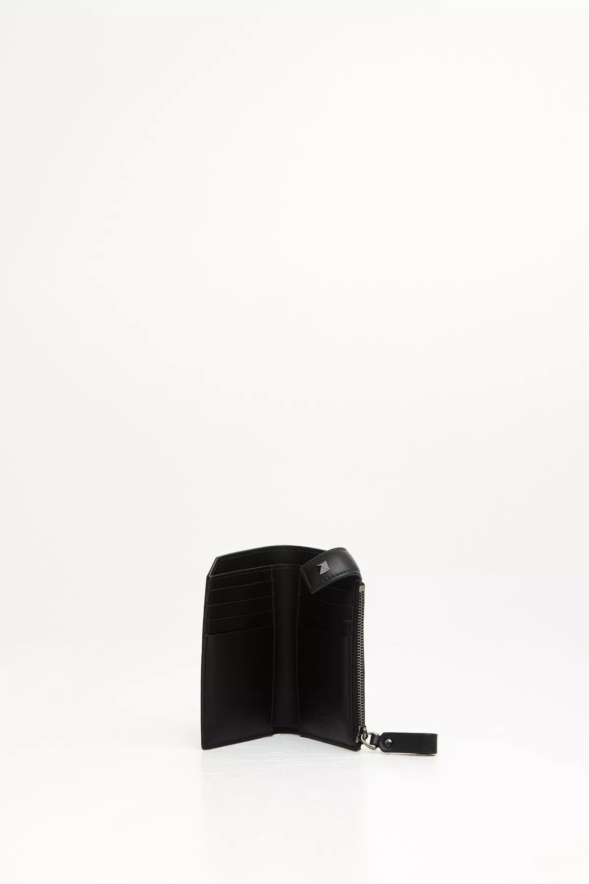 Valentino oc11z0725 Size:OS/ Zip Card Holder In Calfskin in Black Size ONE SIZE - 2 Thumbnail