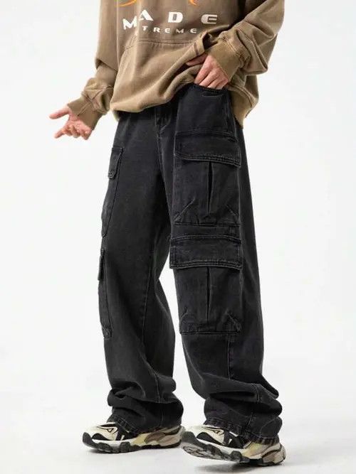 Jean Cargo Vintage washed RETRO jeans denim Size US 30 / EU 46 - 3 Thumbnail