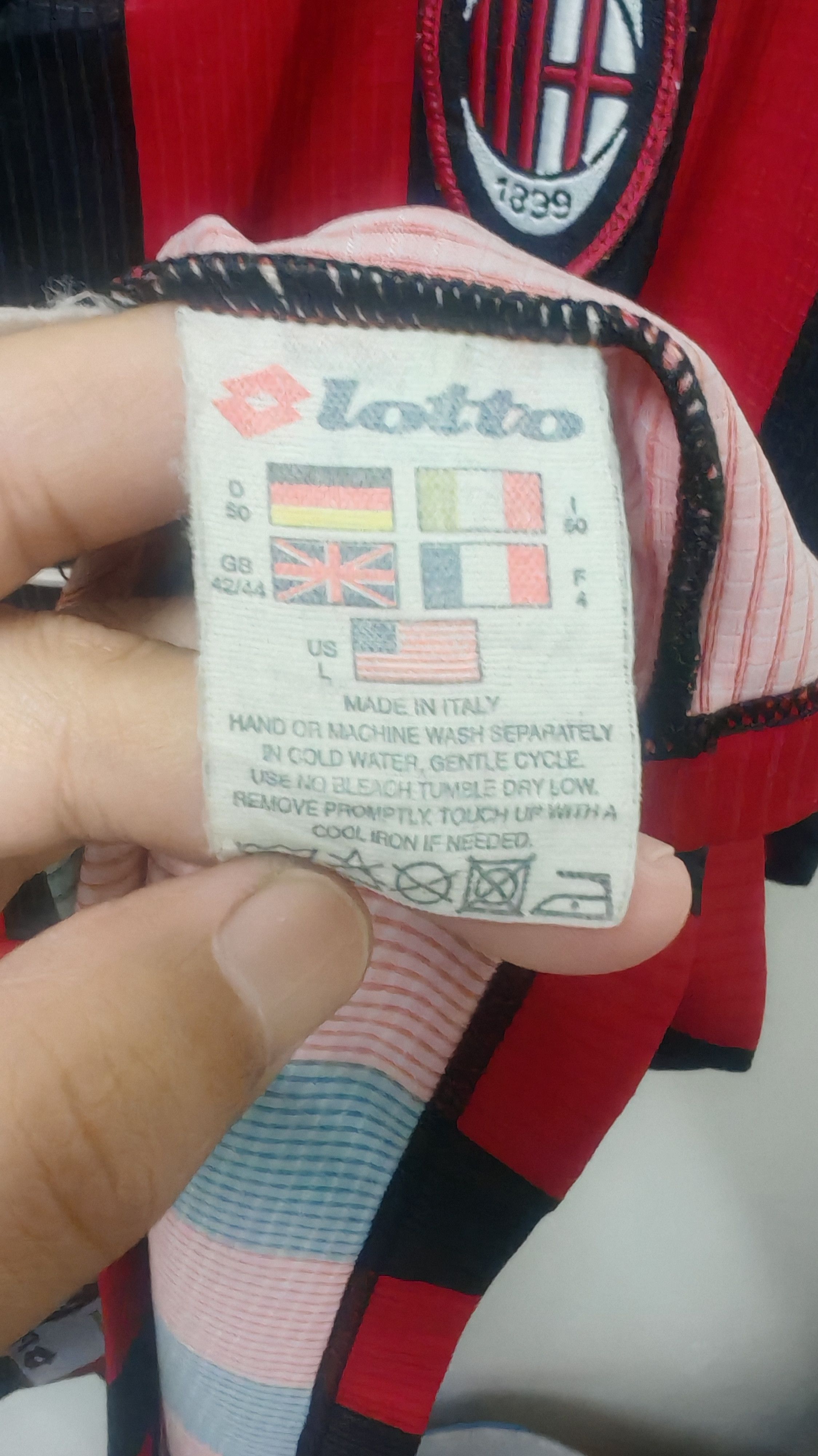 Lotto Sport Vintage Player Issue AC Milan IBOU 13 Jersey Size US L / EU 52-54 / 3 - 10 Thumbnail