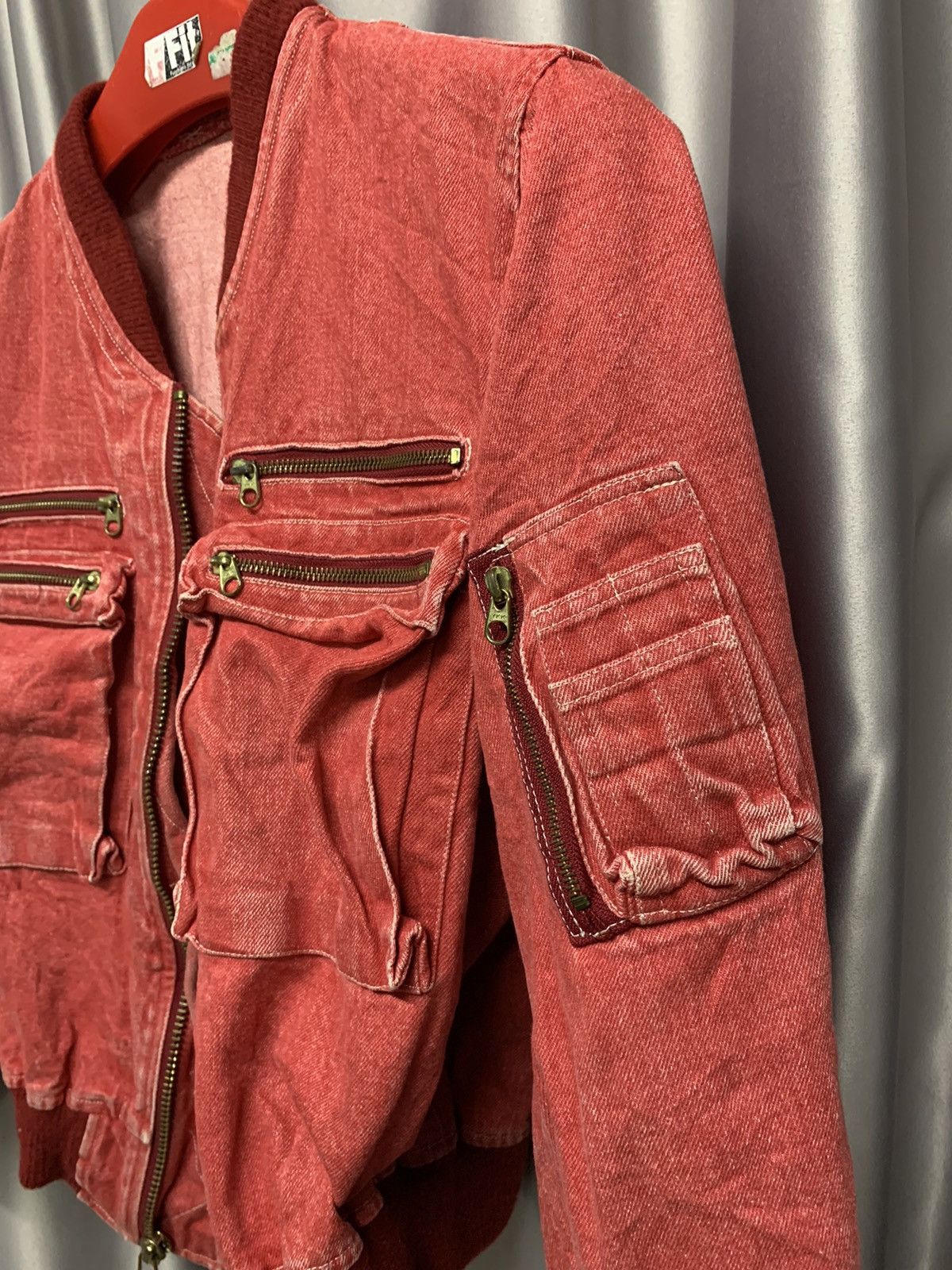 Japanese Brand × Vintage ISSEY MIYAKE INSPIRED DENIM BOMBER JACKET RARE DESIGN Size US L / EU 52-54 / 3 - 2 Thumbnail