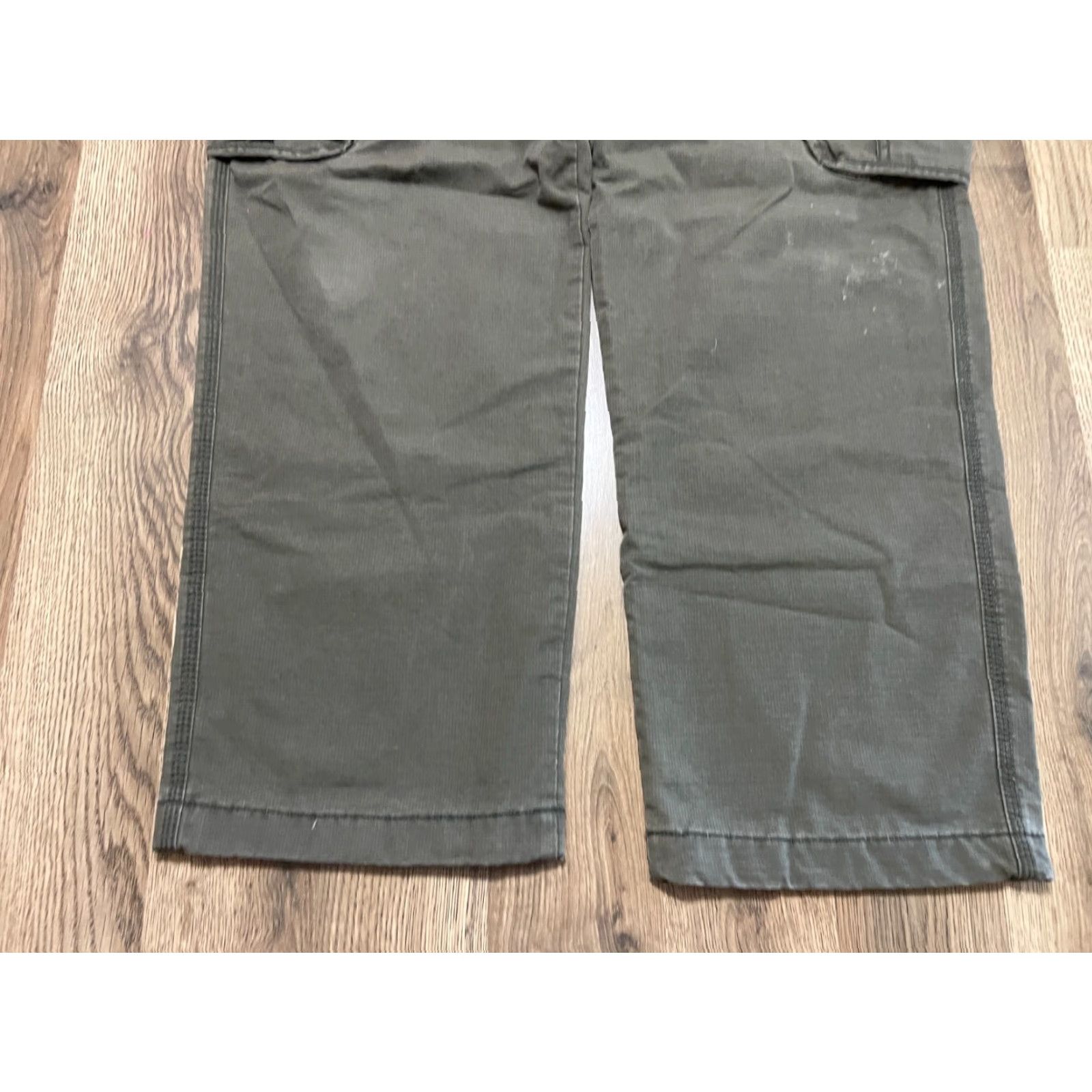 Vintage L.L. Bean Pants Men's 35x29 Green Lined Cargo Pockets Cotton Regular Straight Flat Front Size US 35 - 3 Thumbnail