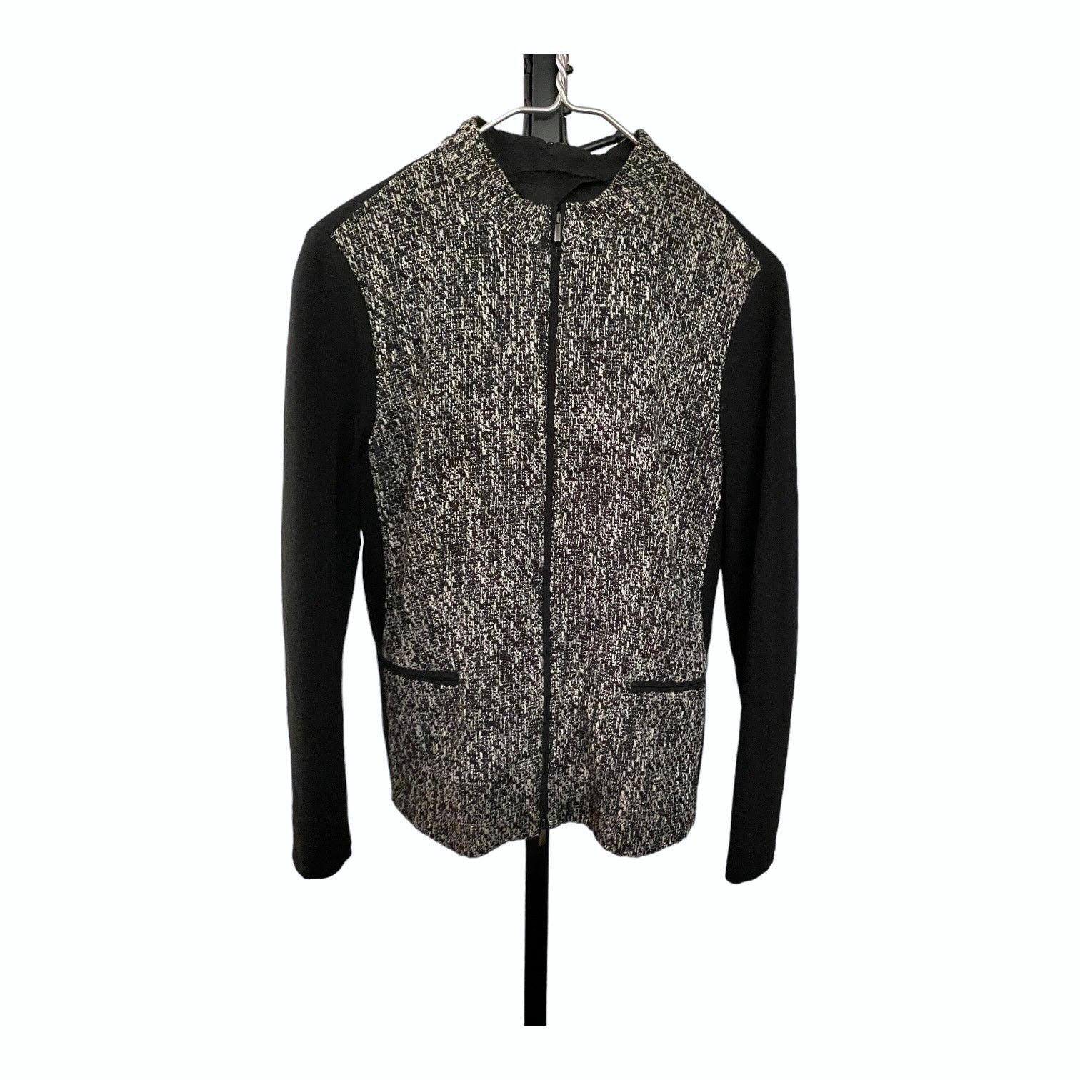 Max Mara MaxMara Tweed Boucle Zip Jacket Black Academia Vintage 14 Size XL / US 12-14 / IT 48-50 - 1 Thumbnail