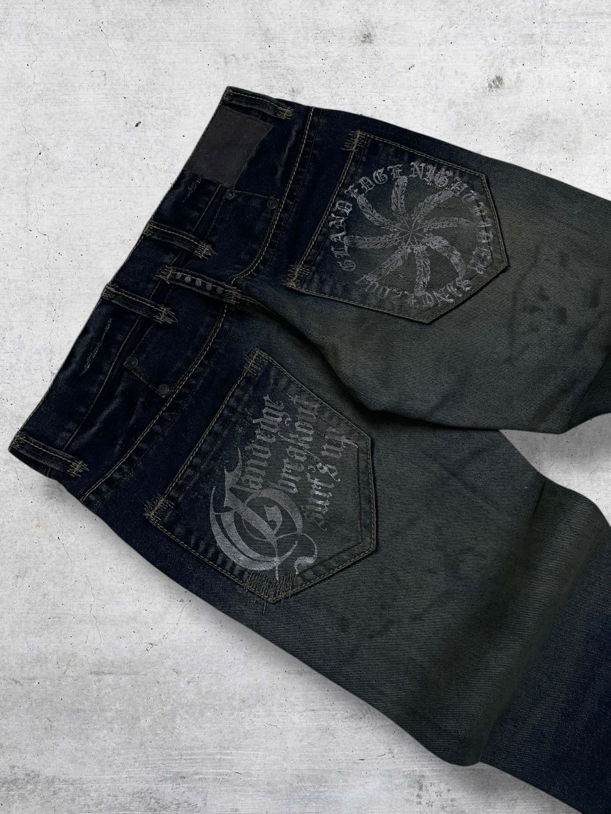 GOSTAR DE FUGA VINTAGE LAND EDGE 90S JAPAN RUGGED HEAVY DISTRESSING DENIM Size US 32 / EU 48 - 14 Thumbnail