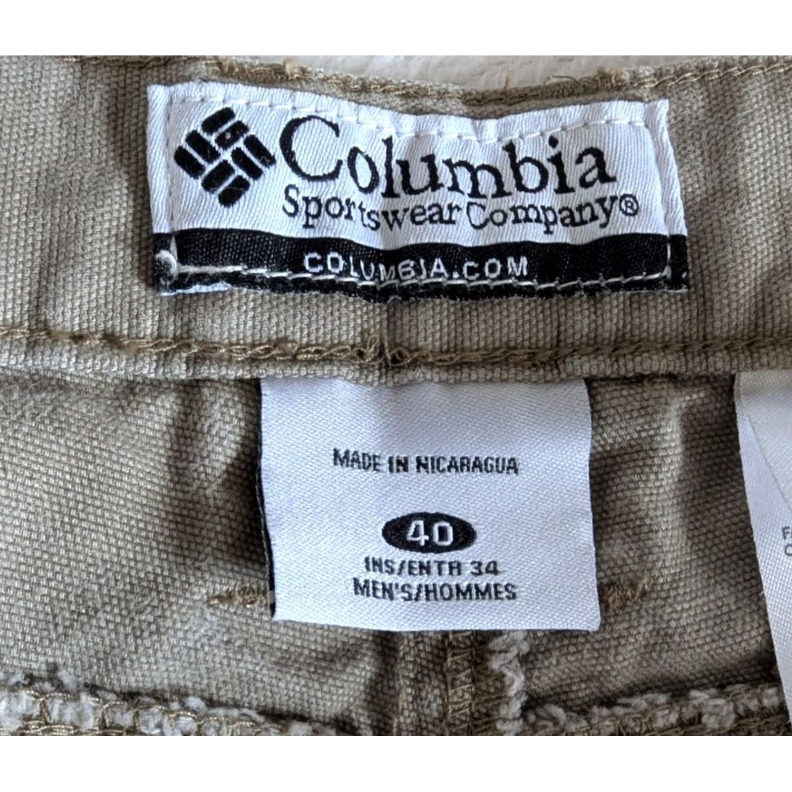 Vintage Columbia Pants Men Sz 40 Tan Carpenter Wide Leg Work Wear Hammer Loop Straight Inseam 30 Brown Front Flat Front Regular Mens Size US 40 / EU 56 - 5 Thumbnail