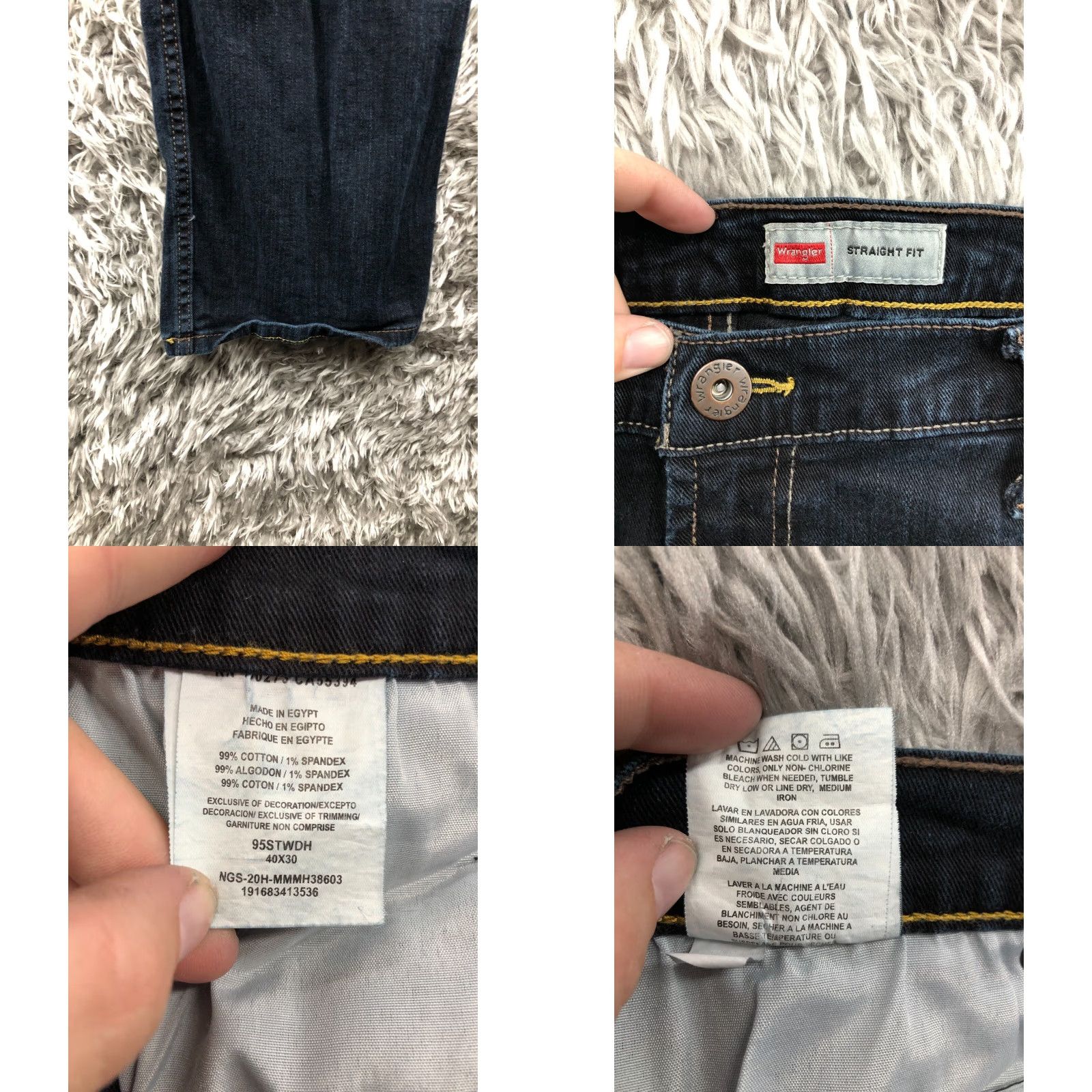Wrangler VINTAGE Wrangler Jeans Size 40x30 Mens Mid Rise Straight Leg Dark Wash Blue Denim Size US 40 / EU 56 - 8 Thumbnail