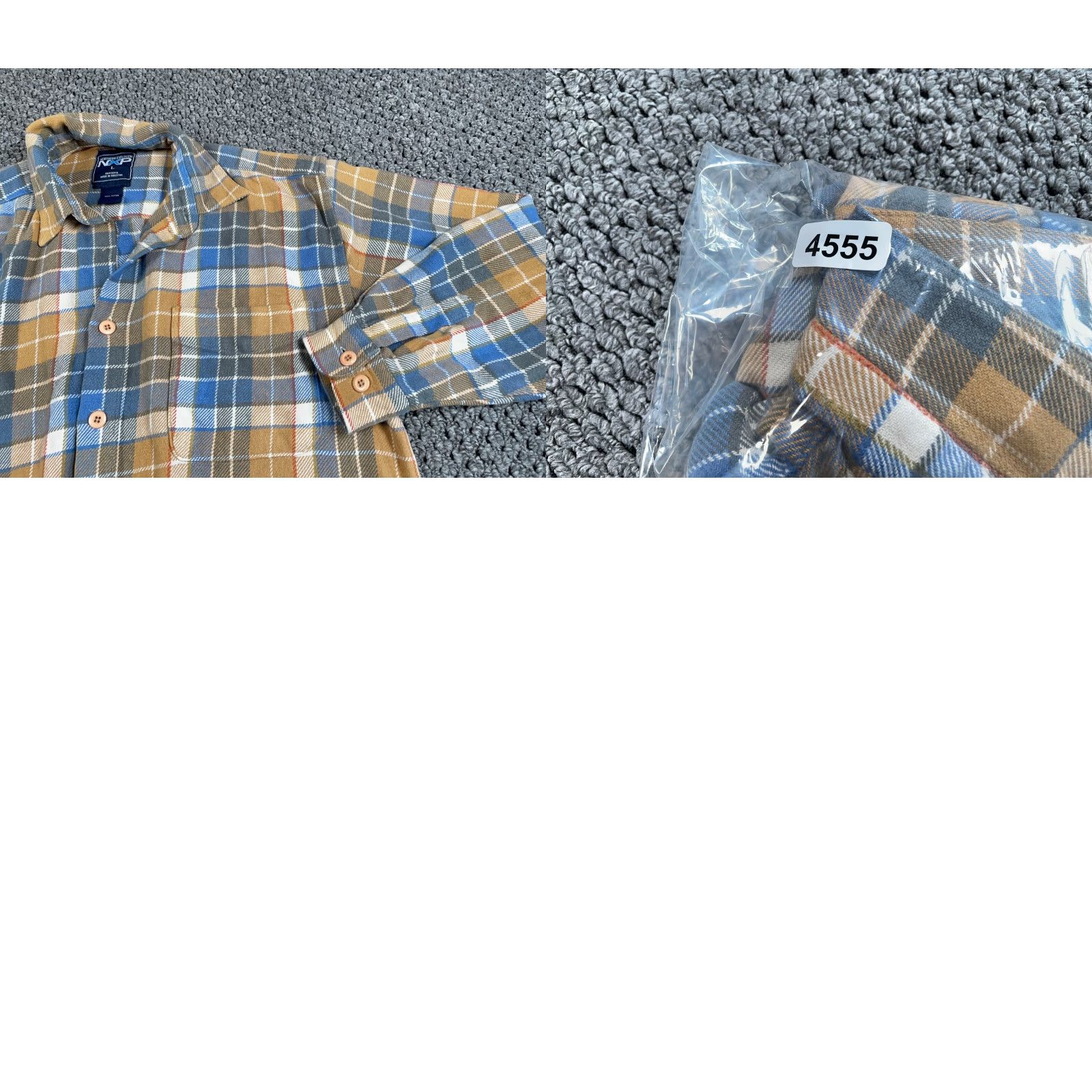 Vintage VINTAGE Northern Explosion Flannel Shirt Casual Workwear Plaid Beige Blue Button-Up Long Sleeve 80s Grunge Men Large - Shirt Size US L / EU 52-54 / 3 - 9 Thumbnail