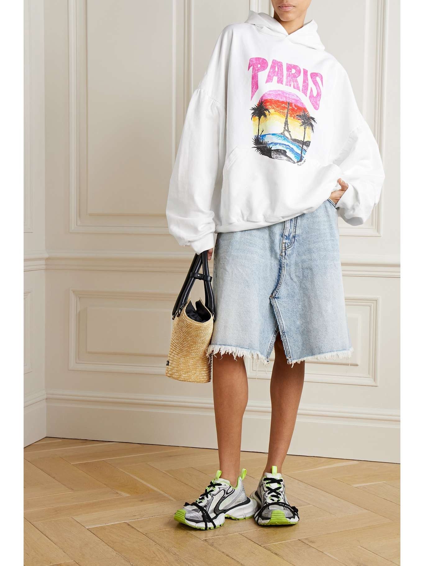 Balenciaga o1bcso1str0625 Paris Tropical Round Hoodie Oversized Size XS / US 0-2 / IT 36-38 - 2 Thumbnail