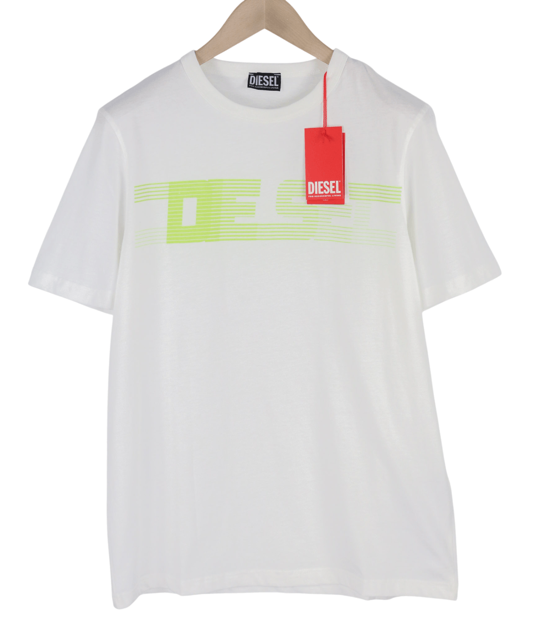 Diesel T-JUST-E19 L Short Sleeve Logo White Tee 40243 Size US L / EU 52-54 / 3 - 1 Thumbnail