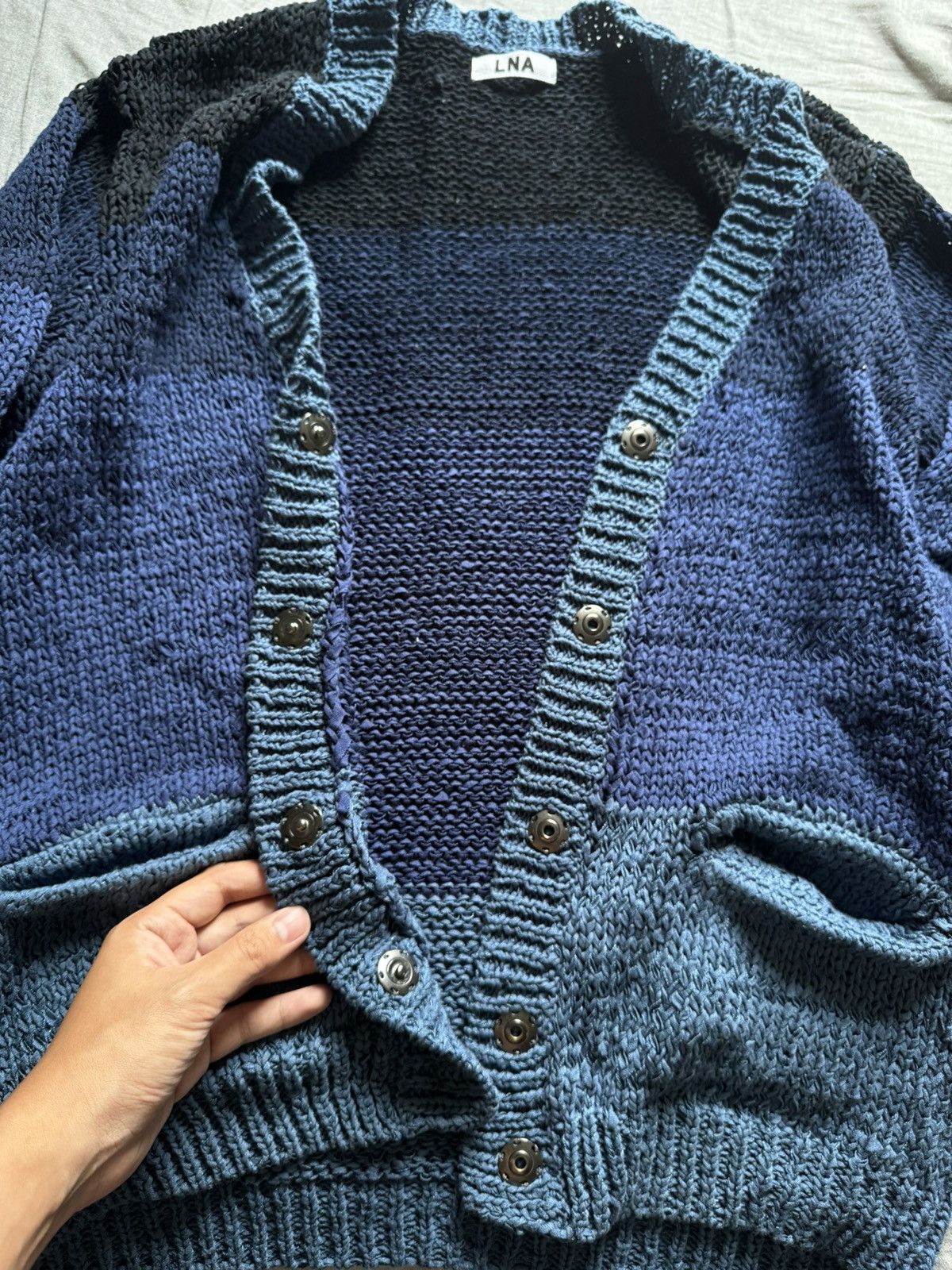 Vintage Blue Knit Gradient Cardigan Size US M / EU 48-50 / 2 - 4 Thumbnail