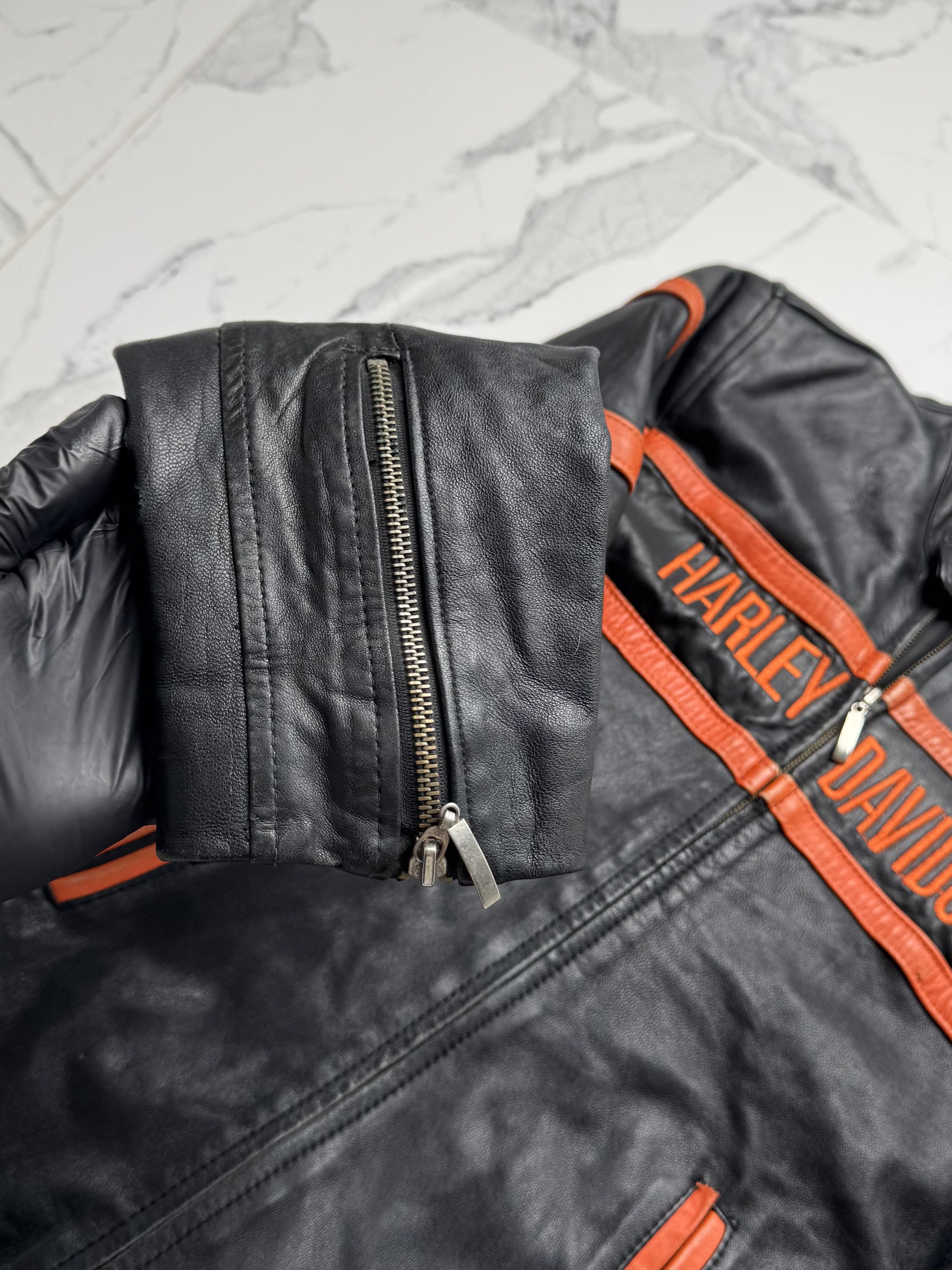 Vintage Y2K Leather Jacket Womens Orange Biker Zip Up Moto Style Size M / US 6-8 / IT 42-44 - 9 Thumbnail