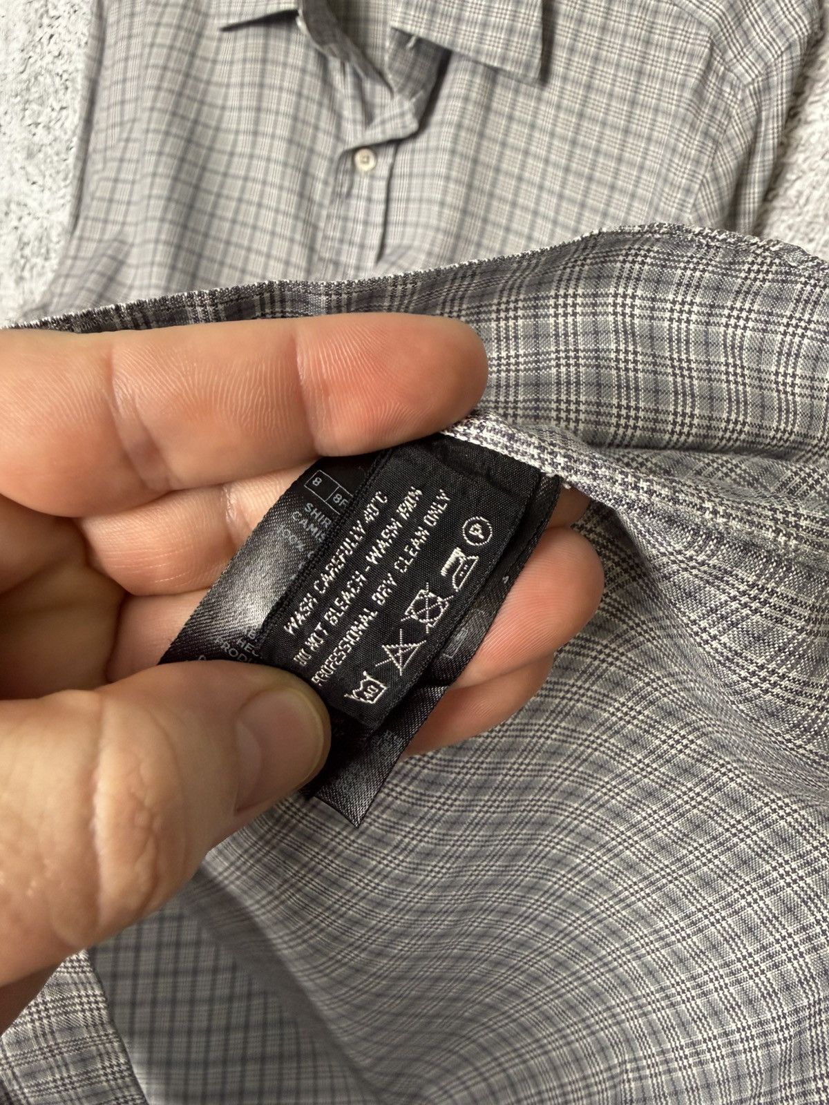 Tom Ford Tom Ford 94S1JE Grey Plaid Button Up Shirt Long Sleeve Men’s Size US L / EU 52-54 / 3 - 15 Thumbnail