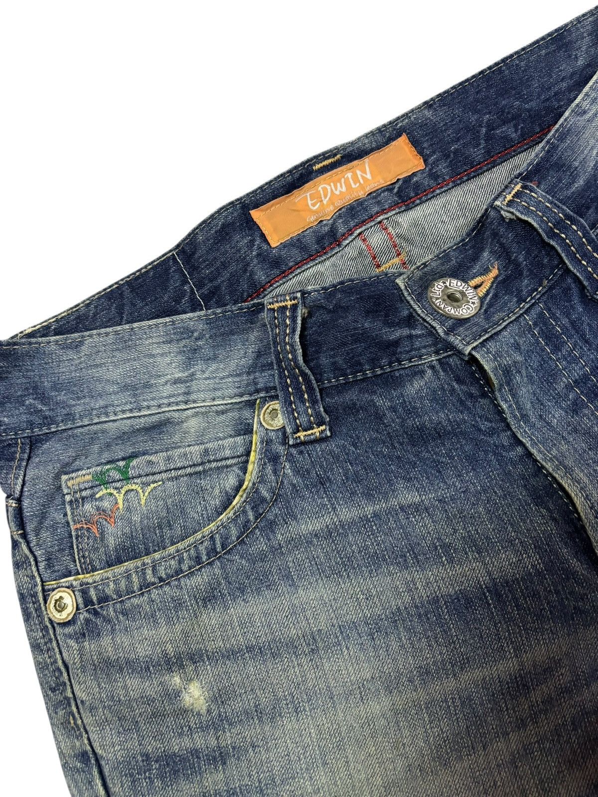 Edwin Vtg Edwin XV Japan Distressed Jeans Size US 32 / EU 48 - 6 Thumbnail