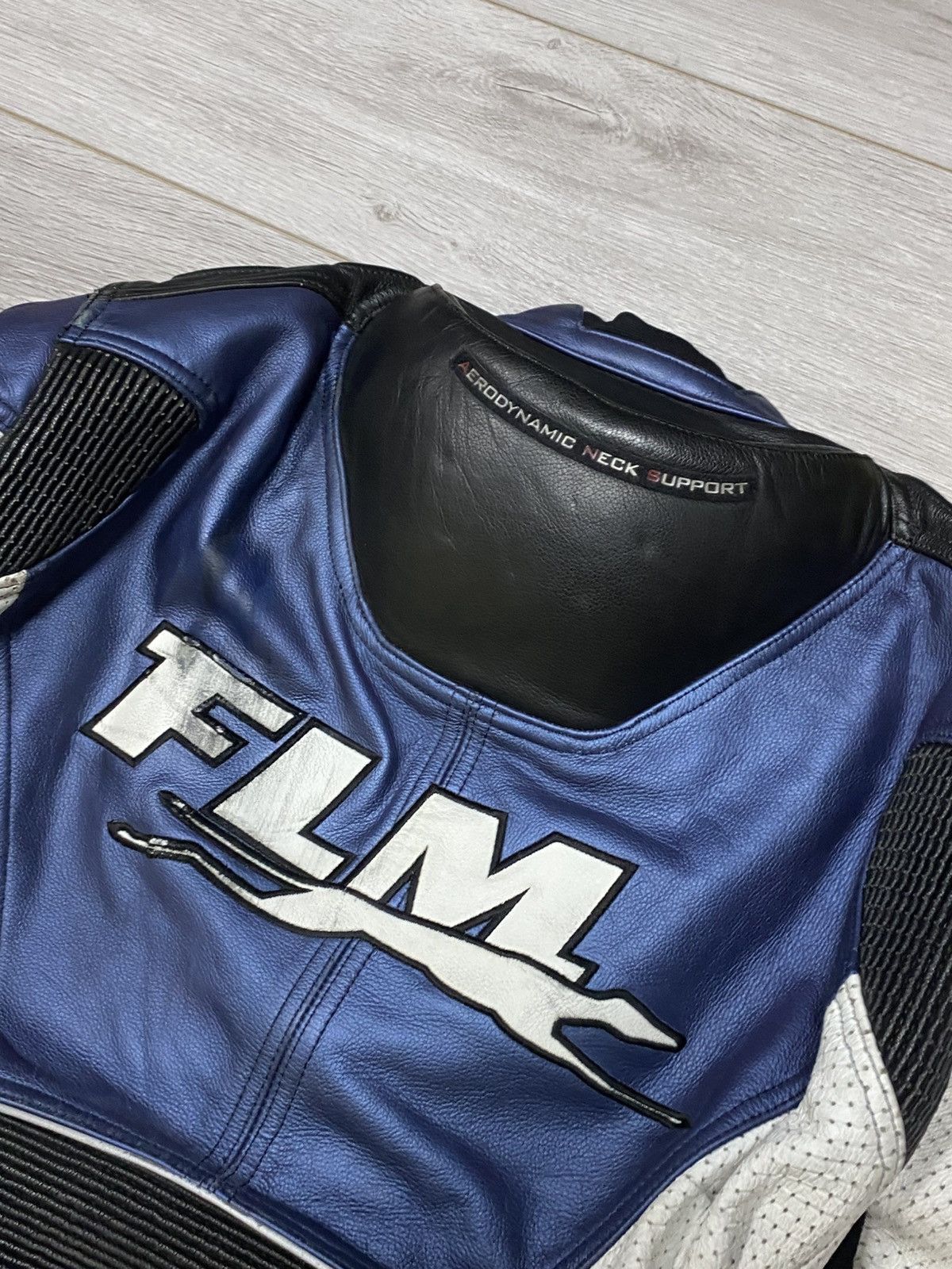 Vintage FLM MOTO with protection Micheline leather racing jacket Size US M / EU 48-50 / 2 - 11 Thumbnail