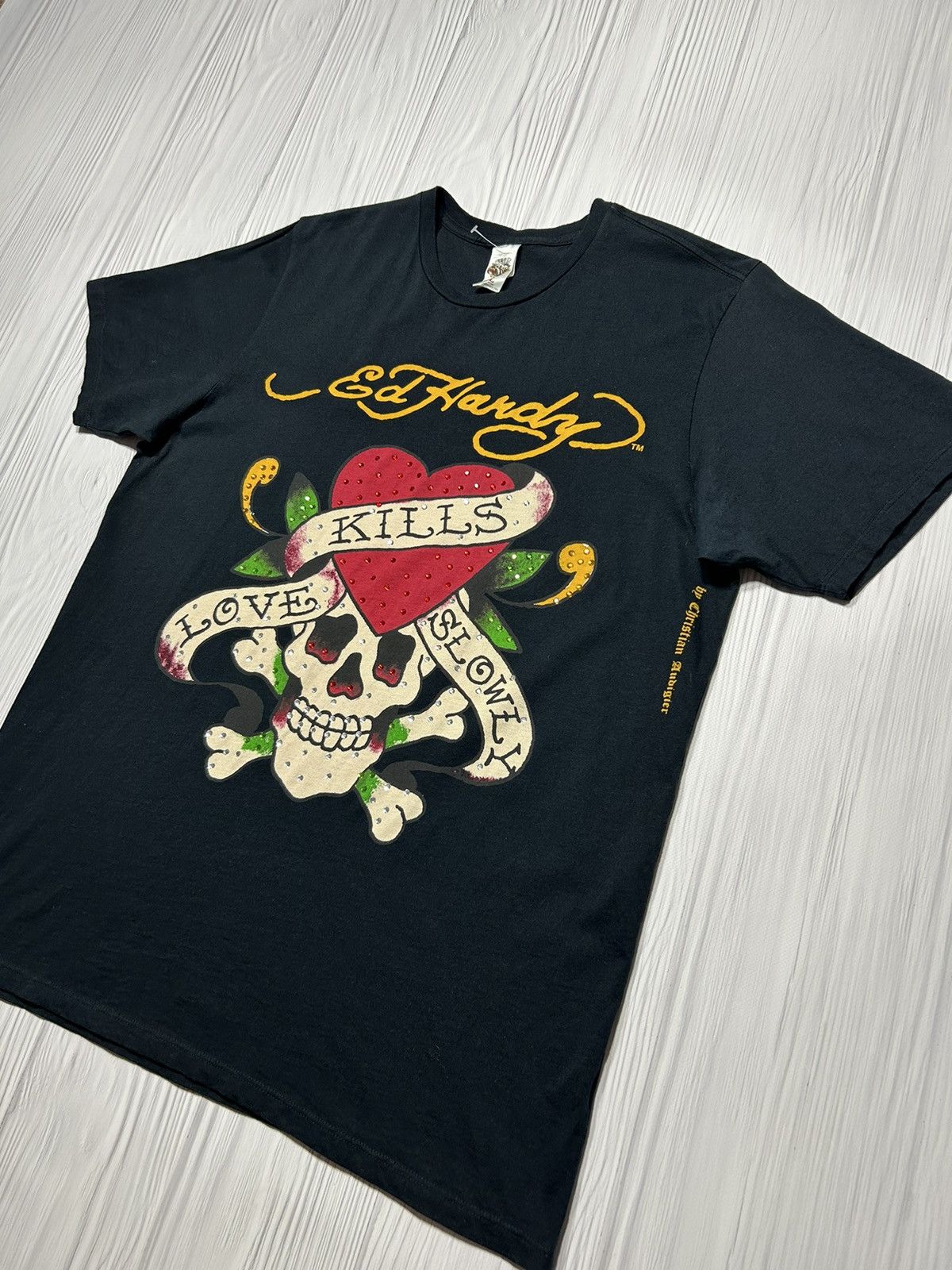Ed Hardy Vintage USA Ed Hardy Rhinestones Tiger T-Shirt Size US XL / EU 56 / 4 - 2 Thumbnail