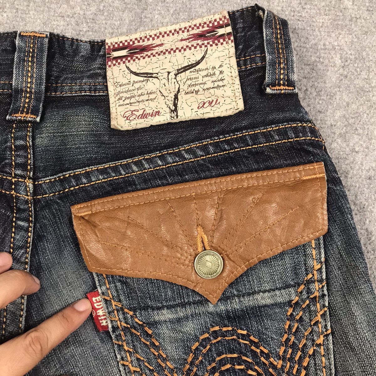 Blue Blue Japan × If Six Was Nine × Japanese Brand FLARED DISTRESSED EDWIN JAPANESE DENIM PANTS Size US 28 / EU 44 - 10 Thumbnail