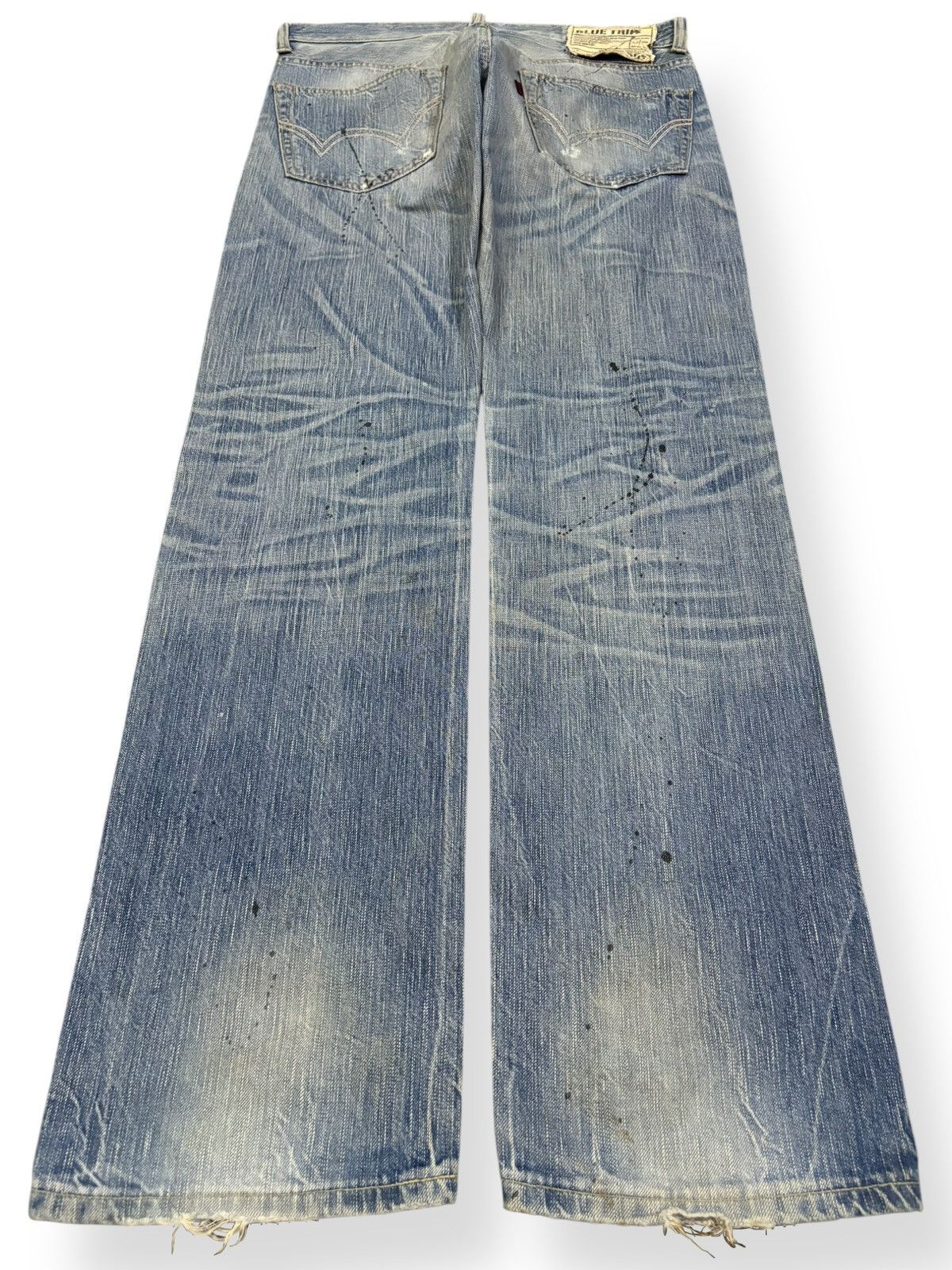 Edwin Edwin 503 Blue Trip Paint Splatter Distressed Grunge Jeans Size US 32 / EU 48 - 2 Thumbnail