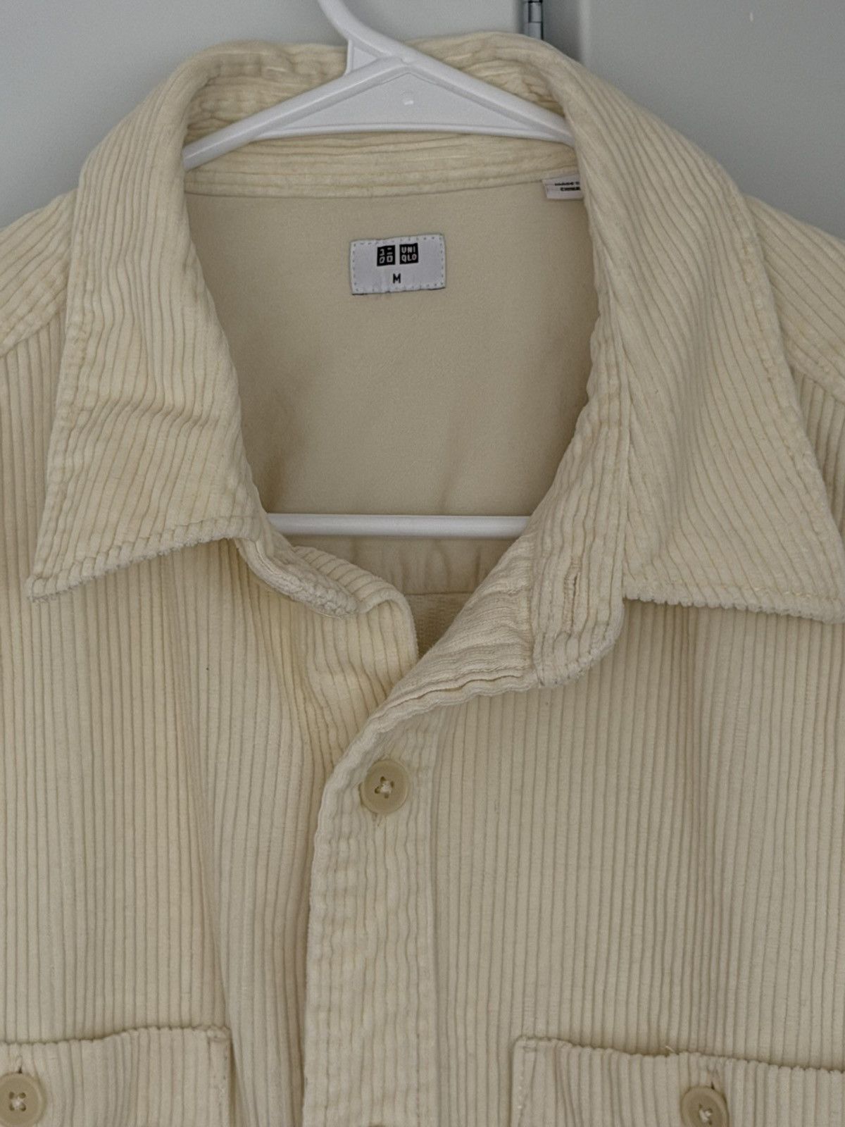 Uniqlo Uniqlo Cream Corduroy Button Up Shirt Jacket Size US M / EU 48-50 / 2 - 3 Thumbnail