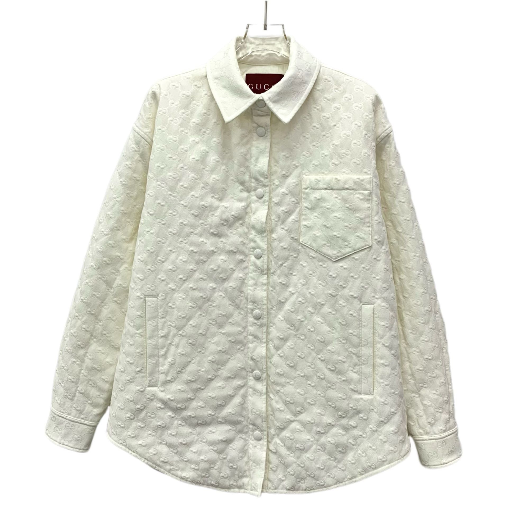 Gucci Gucci White Logo Jacquard Full-Print Cotton Long-Sleeve Sing Size S / US 4 / IT 40 - 1 Thumbnail