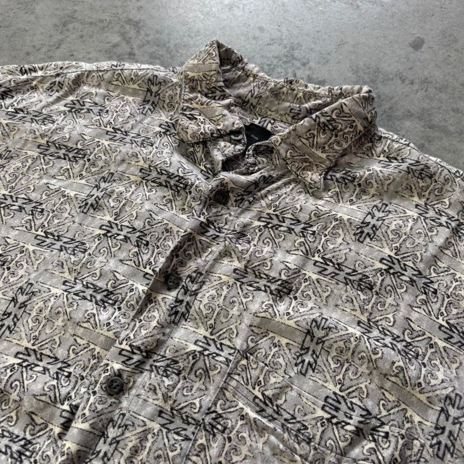 Affliction × Vintage 90s Vintage Patterned Button Up Shirt Size US XL / EU 56 / 4 - 1 Thumbnail