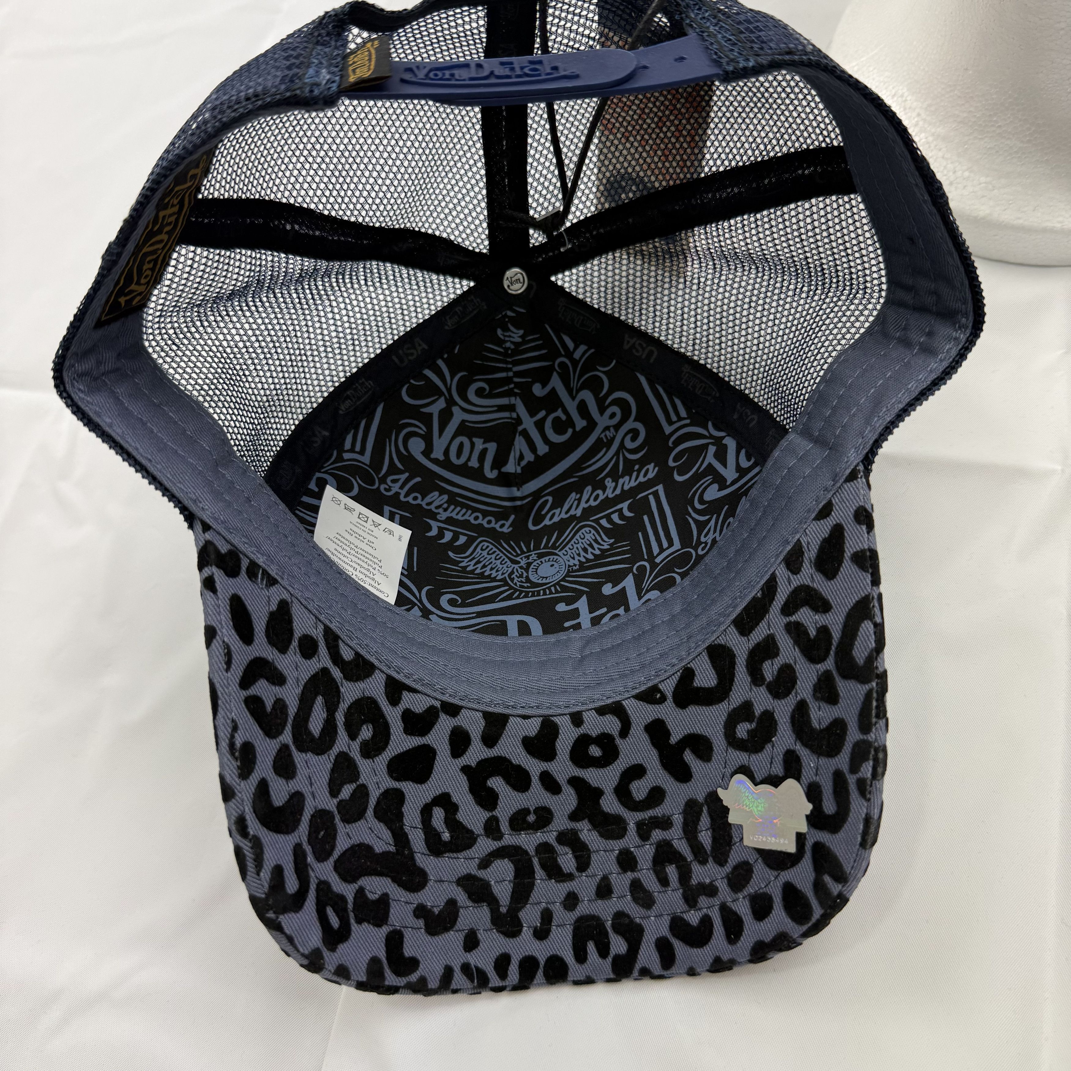 Von Dutch Von Dutch Grey Black Leopard Print Trucker Hat Snapback Size ONE SIZE - 6 Thumbnail