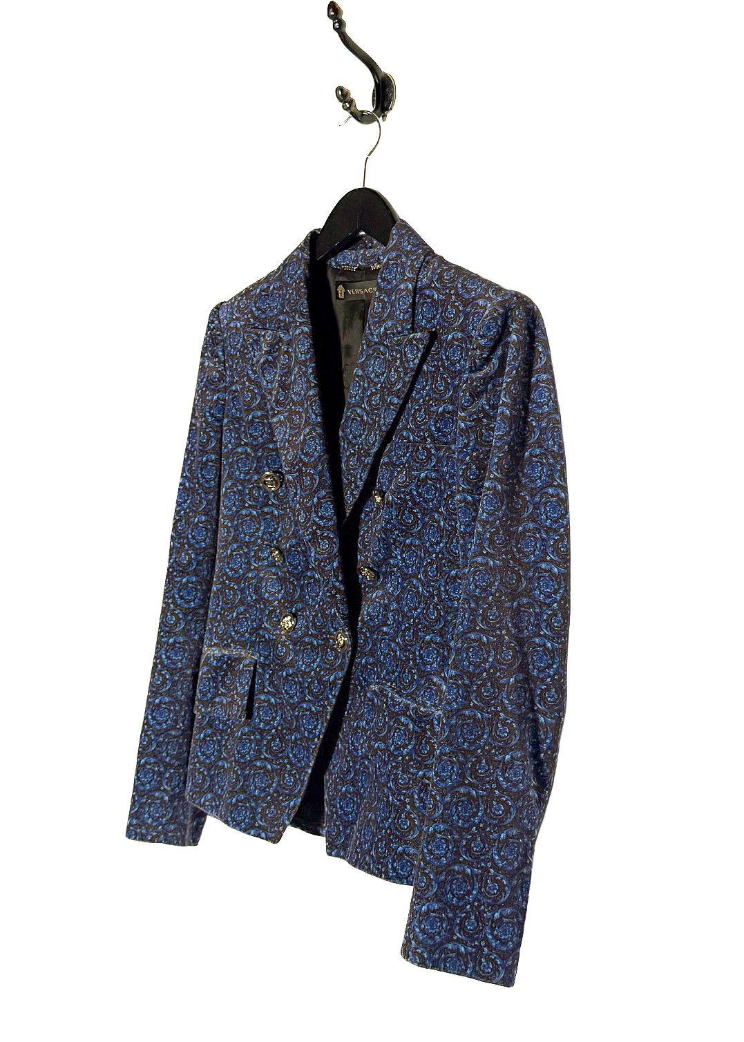 Versace Versace Floral Velvet Double-Breasted Medusa Buttons Blazer Size S / US 4 / IT 40 - 2 Thumbnail