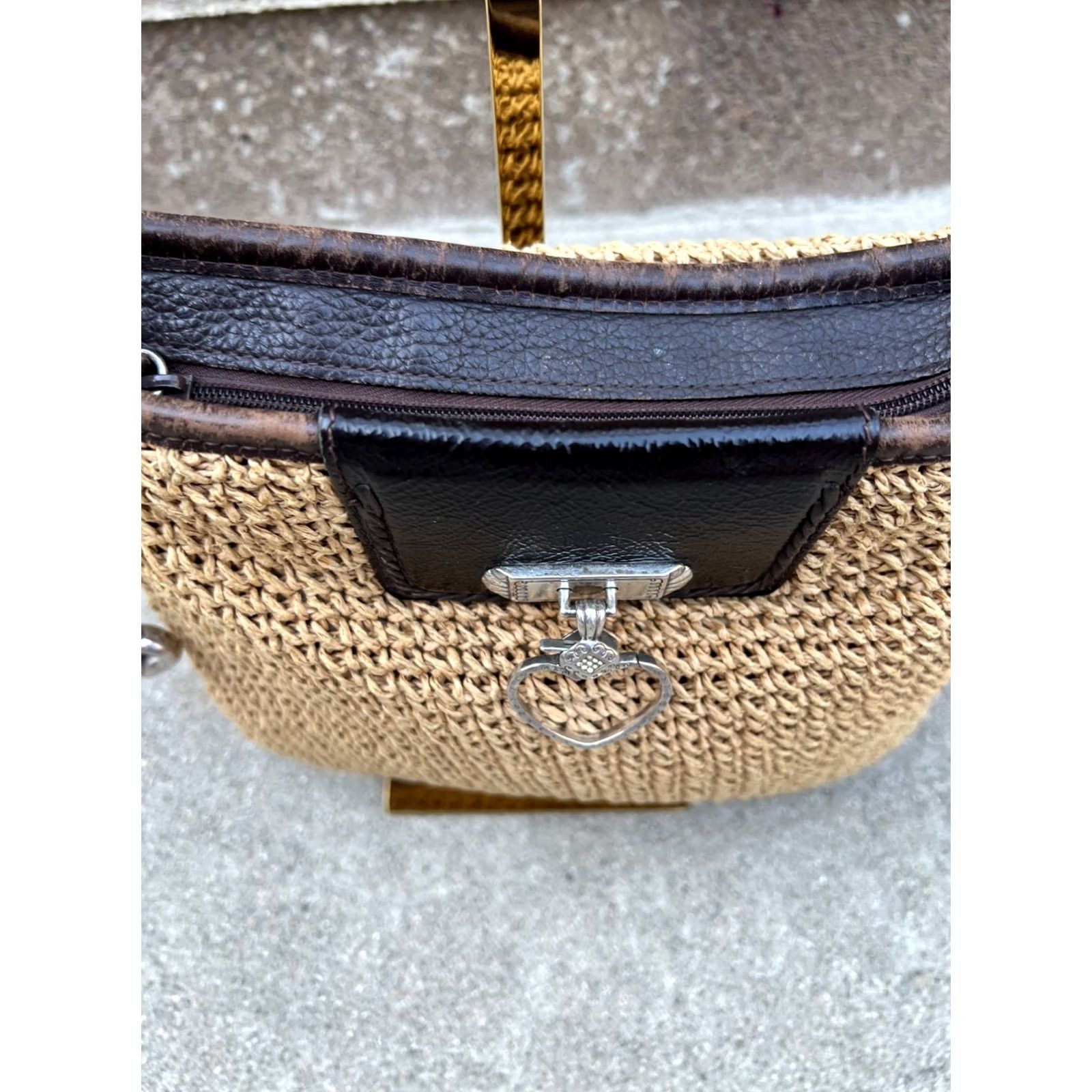 Brighton BRIGHTON Tweed Shoulder Purse Bag Beige Leather Square Womens Medium Bag 11 in 9 in 3 in Size ONE SIZE - 5 Thumbnail