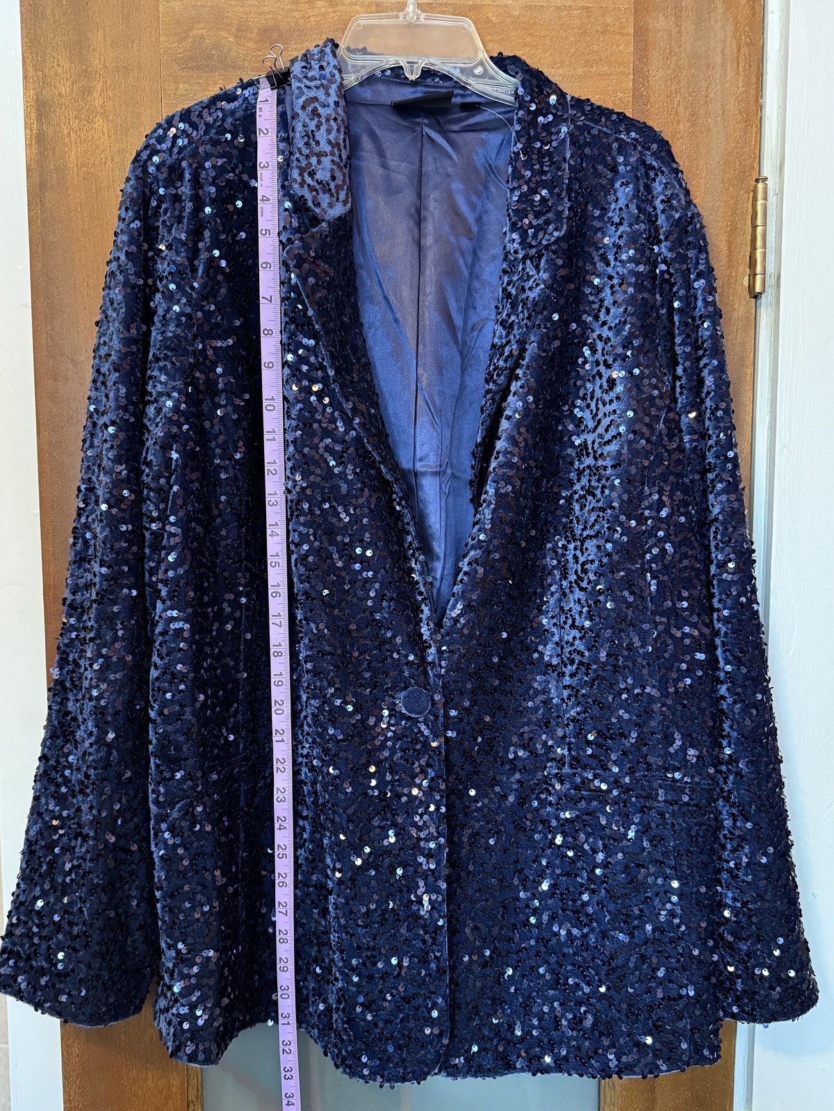 Joan Rivers Joan Rivers Red Carpet Vtg Plus Navy Sequin Single Blazer Size XXL / US 16-18 / IT 52-54 - 7 Thumbnail