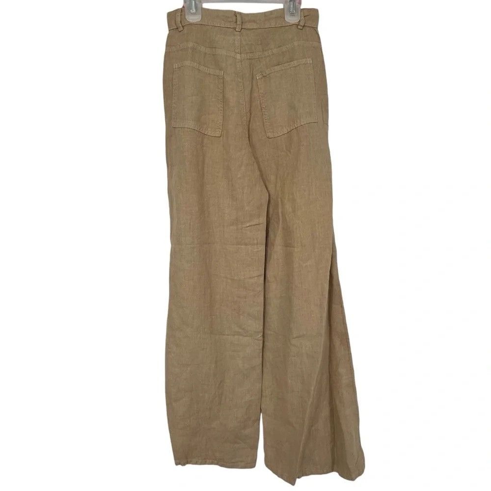 Enza Costa ENZA COSTA FRENCH LINEN HIGH-RISE WID LEG TROUSER PANTS Size 27" / US 4 / IT 40 - 5 Thumbnail