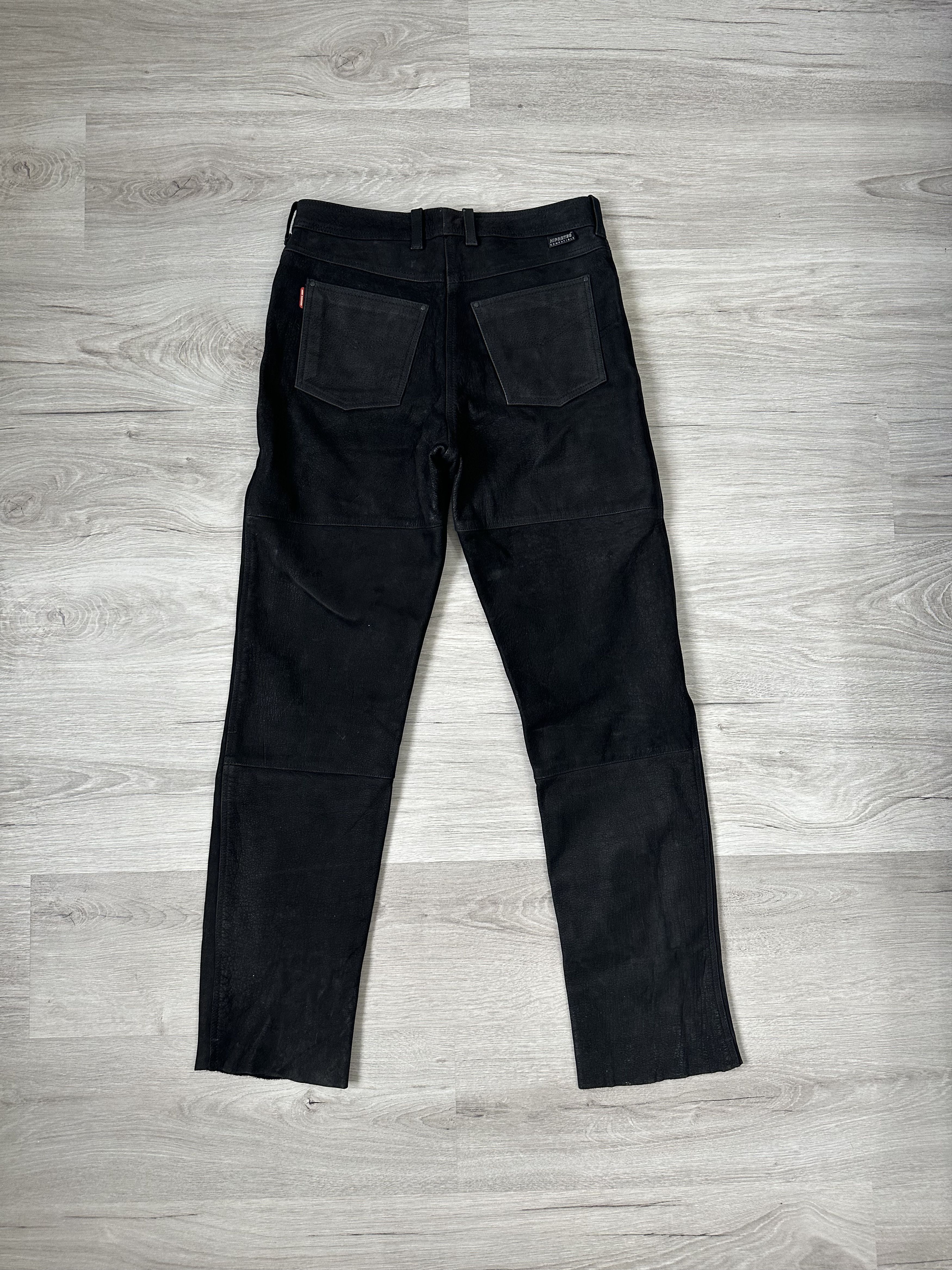 Japanese Brand × Leather × Vintage Vintage Leather SAFE Pants Black Moto Bike Size US 36 / EU 52 - 12 Thumbnail