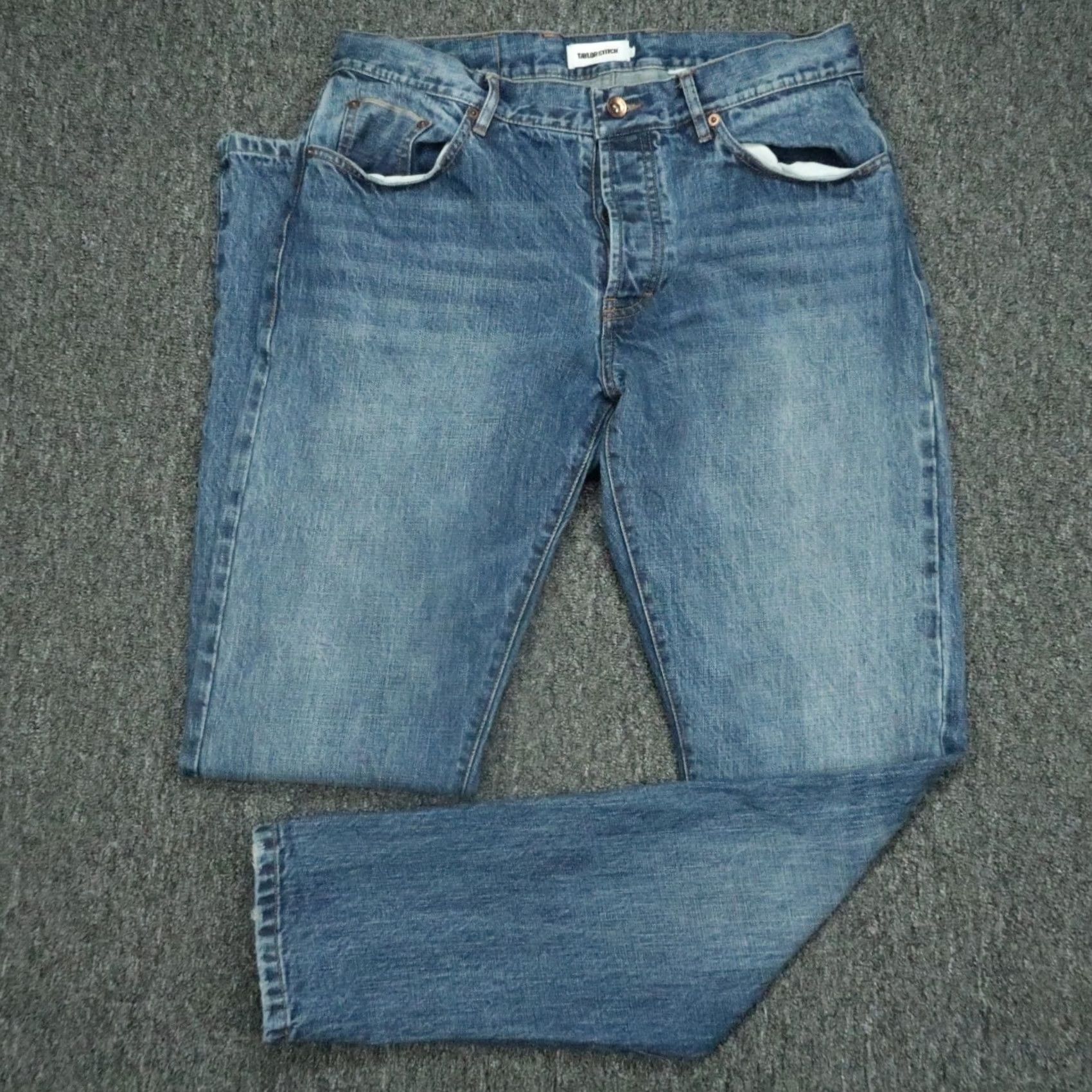 Taylor Stitch Taylor Stitch Jeans Mens 32x34 Blue Denim 5-Pocket Button Straight Pants Size US 32 / EU 48 - 2 Thumbnail