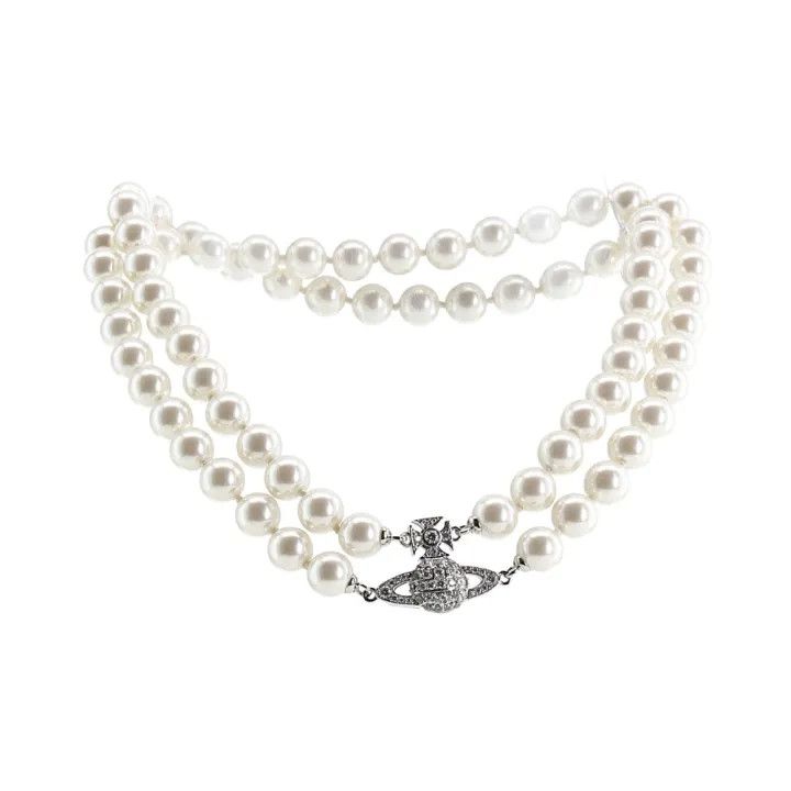 Vivienne Westwood Vivienne Westwood Grazella Pearl Choker Necklace 0079 Size ONE SIZE - 1 Thumbnail