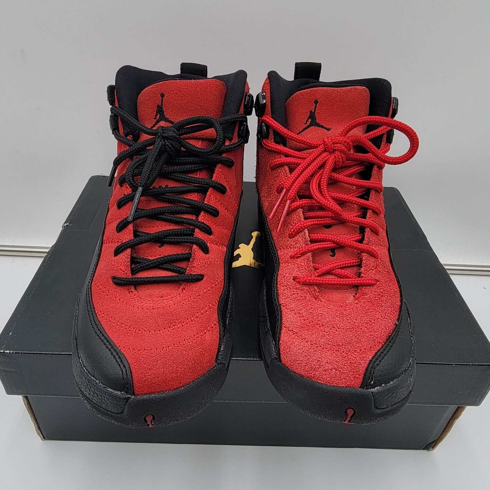 Jordan Brand Air Jordan 12 Retro Shoes GS Sz5Y Red Black Varsity Flu Game Size US 6.5 / IT 36.5 - 3 Thumbnail
