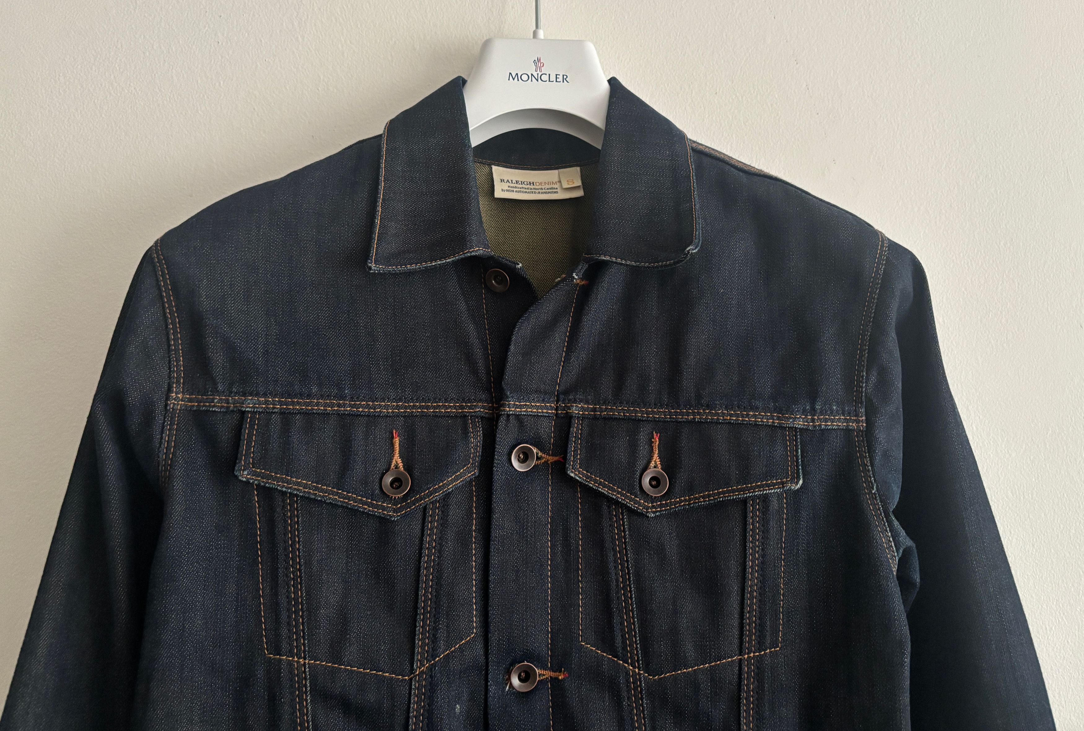 Raleigh Denim $585 Cone Mills White Oak Blue/ Indigo Raw Denim Jacket Size US S / EU 44-46 / 1 - 2 Thumbnail