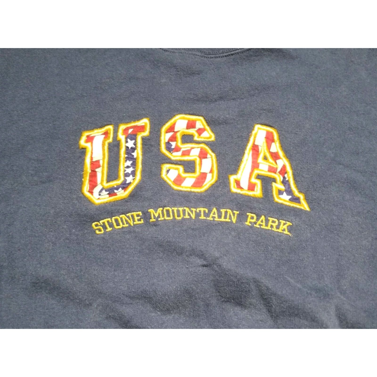 Fruit Of The Loom VINTAGE Fruit of the Loom Crew Neck Sweatshirt 2XL Georgia Stone Mountain Park USA Embroidered Men’s Blue Size US XXL / EU 58 / 5 - 3 Thumbnail