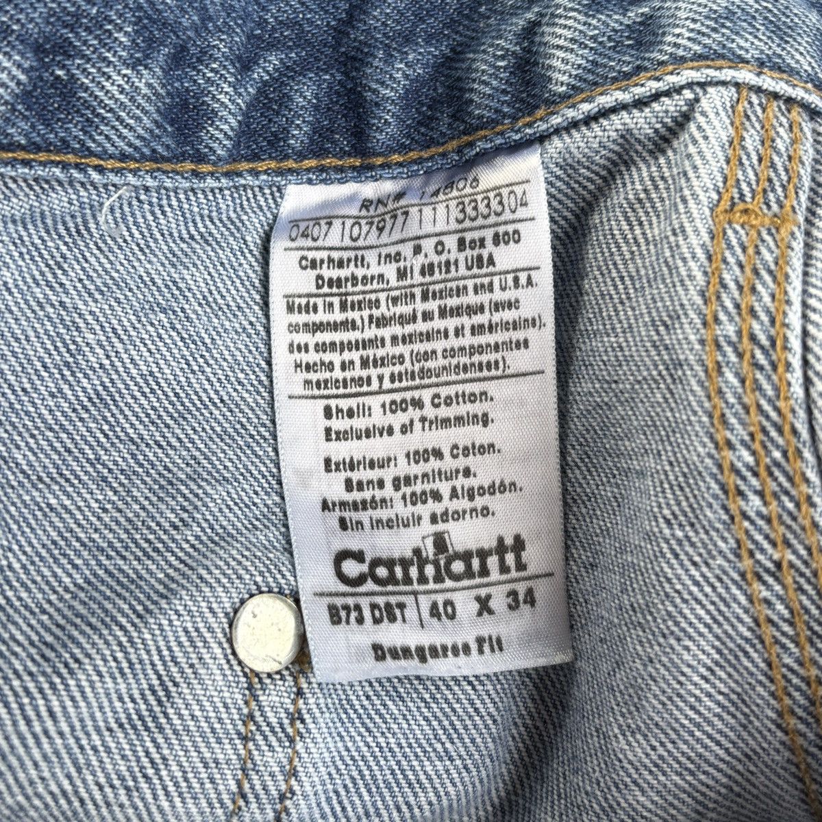 Vintage Vintage baggy Carhartt double knee dark wash denim jeans Size US 40 / EU 56 - 6 Thumbnail