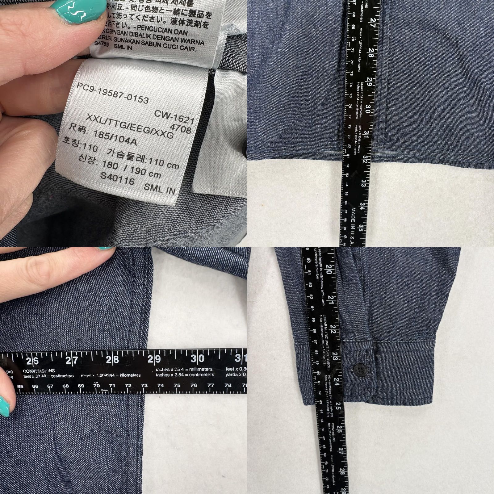 Levi's Levi's Shirt Mens 2XL Blue Chambray Long Sleeve Button Up Relaxed Fit Western Size US XXL / EU 58 / 5 - 8 Thumbnail