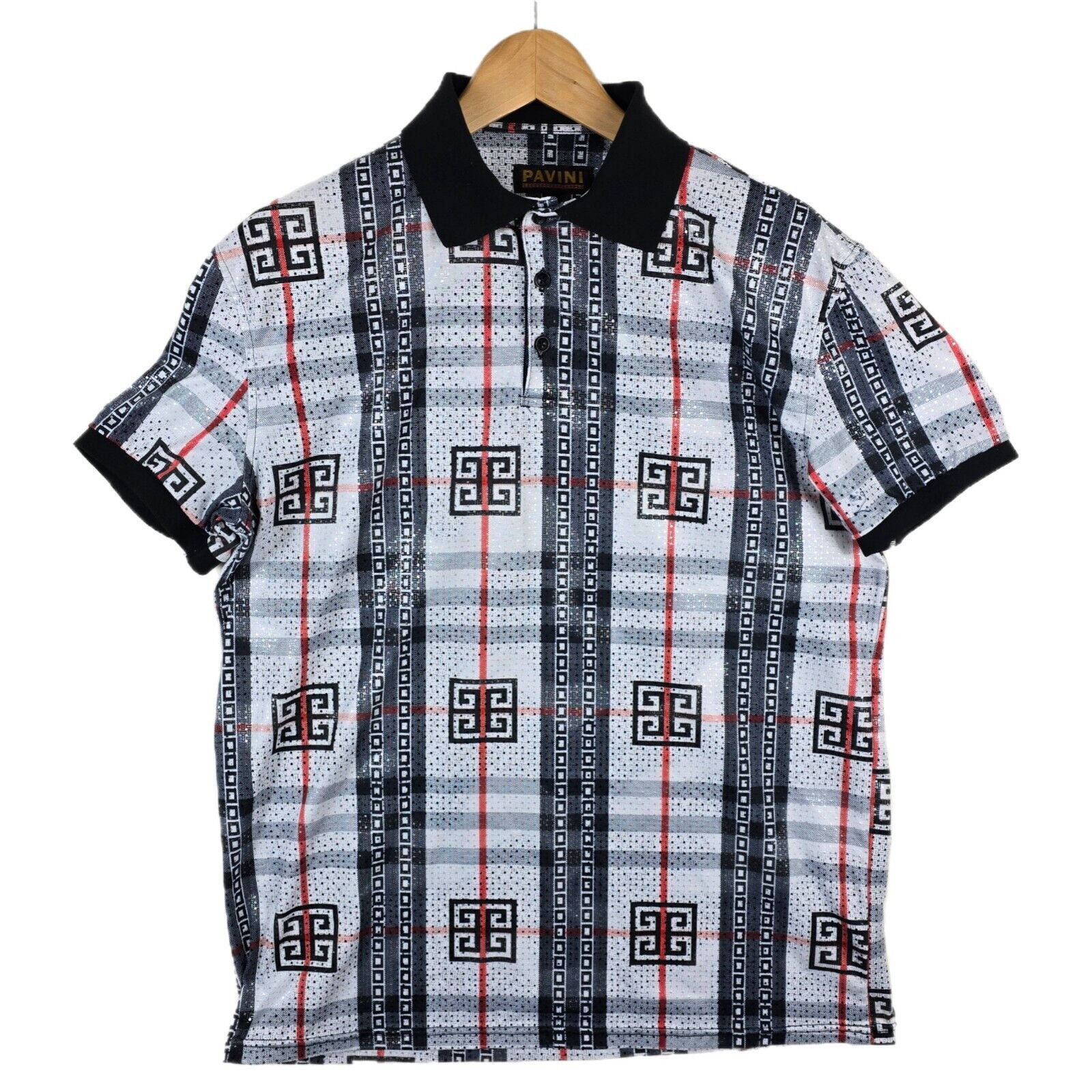 Other Pavini Luxury Men’s Polo Striped Geometric AOP Shirt XL Size US XL / EU 56 / 4 - 1 Thumbnail