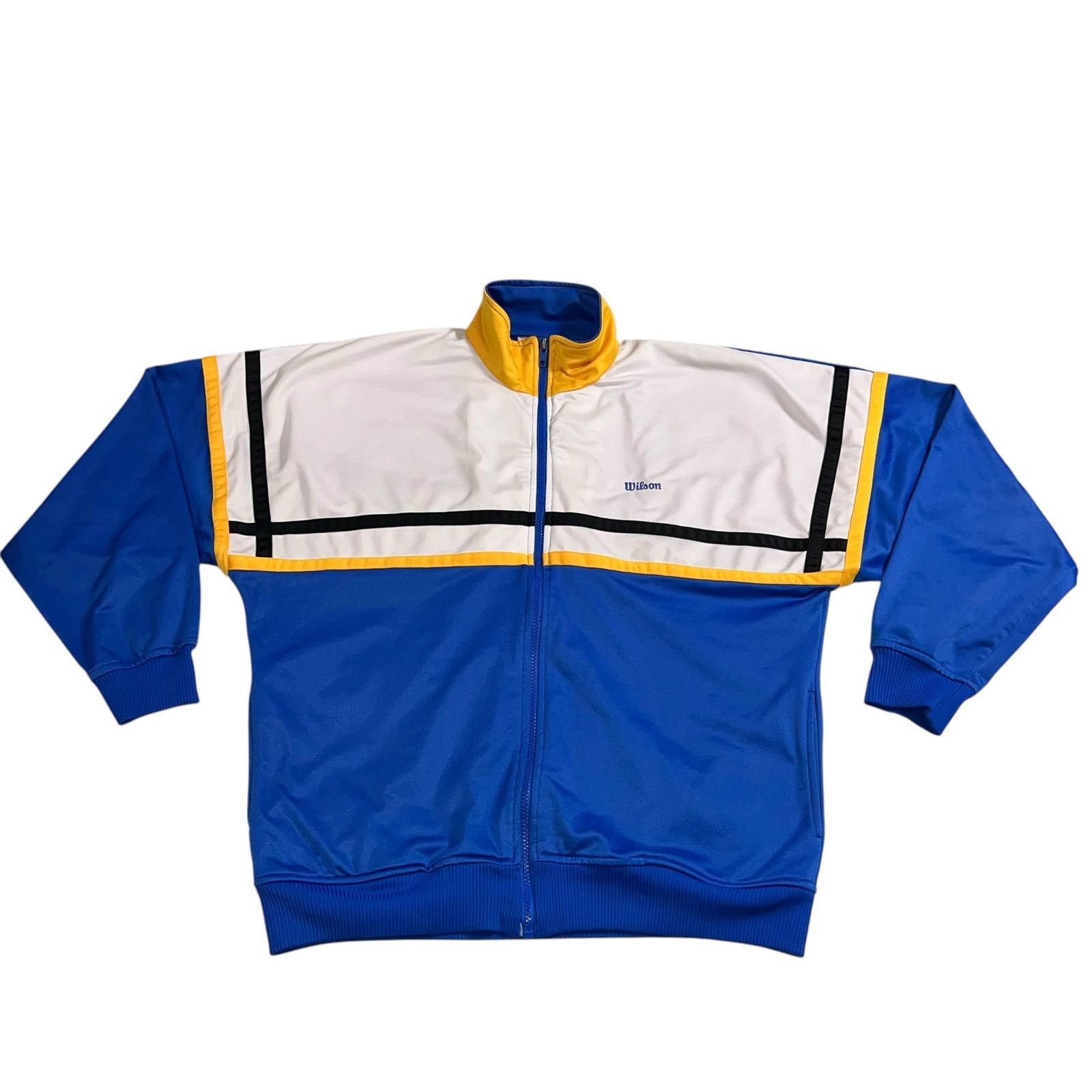 Wilson Vintage Wilson Athletic Shirt Jacket Full Zip Long Sleeve Size US L / EU 52-54 / 3 - 1 Thumbnail