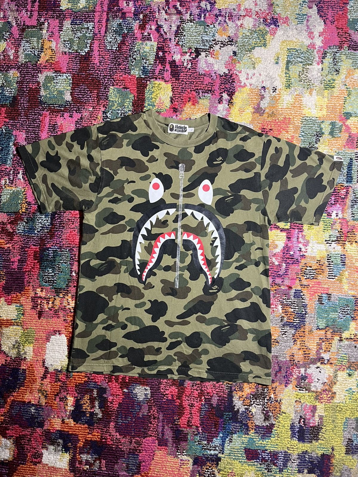 Bape Bape Green Shark Face Shirt Large Size US L / EU 52-54 / 3 - 1 Thumbnail