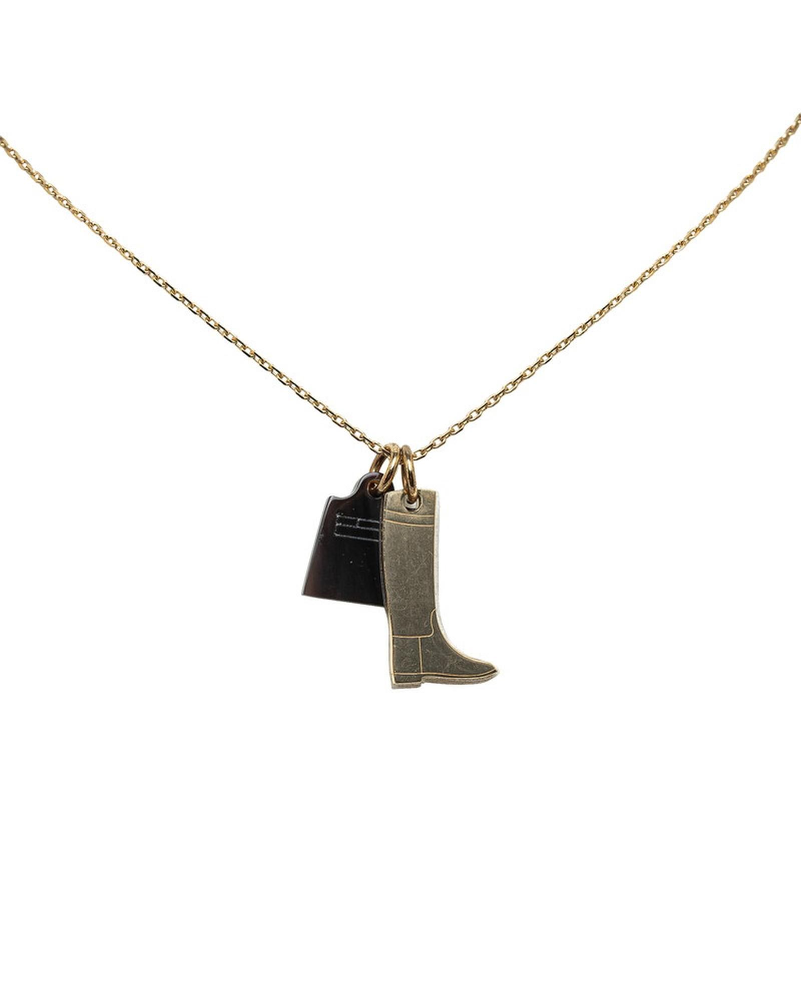 image of Gold Amulette Pendant Necklace By Hermes, Women's
