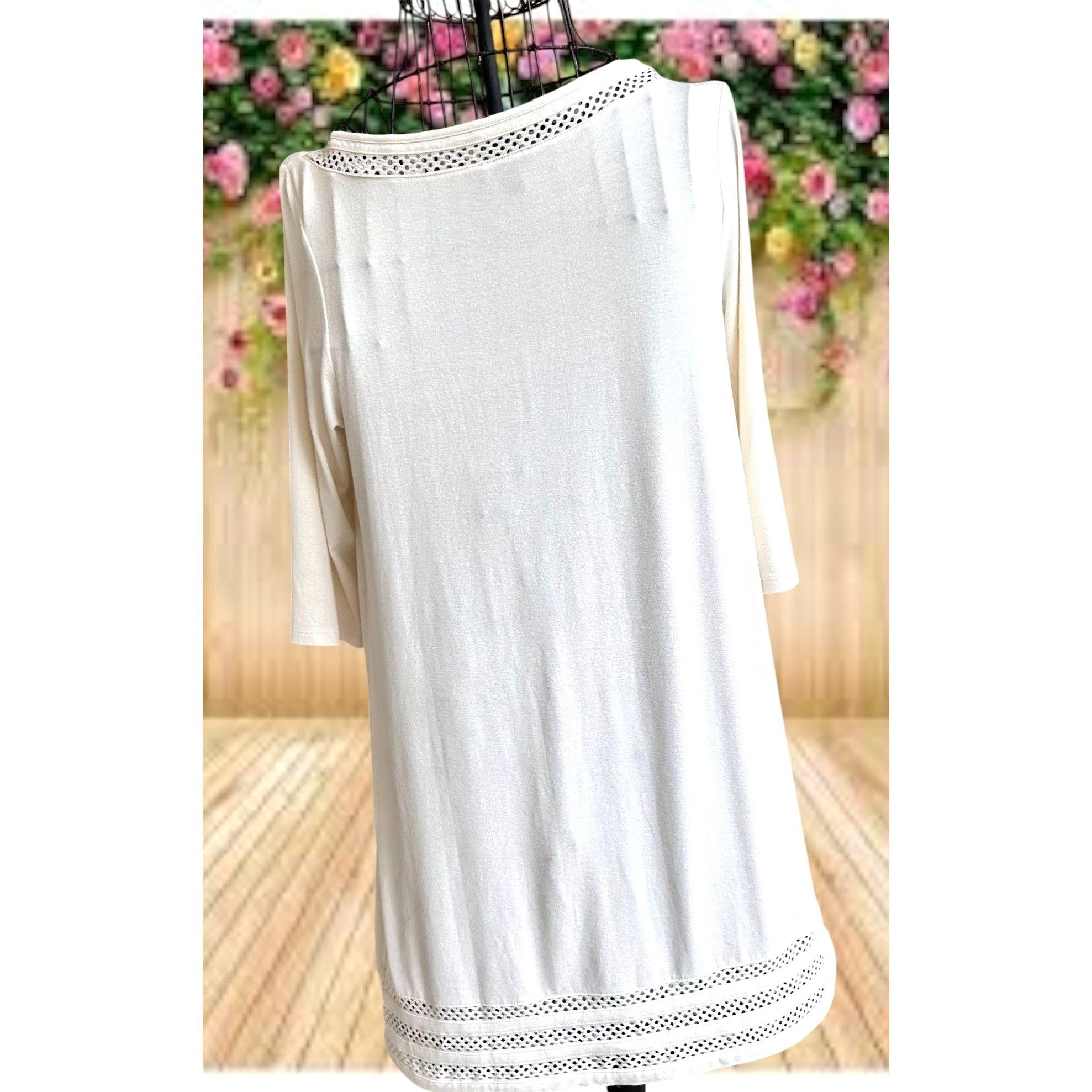 J. Jill J Jill Dress XS Extra Small Cream Work Casual Church Open C Size XS / US 0-2 / IT 36-38 - 4 Thumbnail