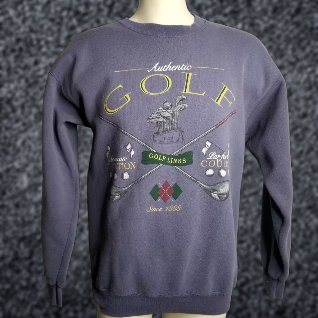 Van Heusen VINTAGE Van Heusen Mens L Golf Sweatshirt Crewneck Sportsman Blue 90s USA Pullover Shirt Men L blue 90s golf Size US L / EU 52-54 / 3 - 1 Thumbnail