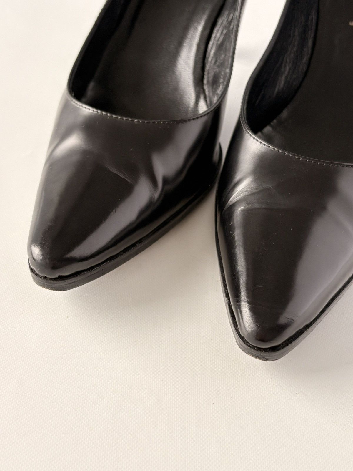 Prada Prada black leather high heels pointed toe pumps 39 US 9 Size US 9 / IT 39 - 4 Thumbnail