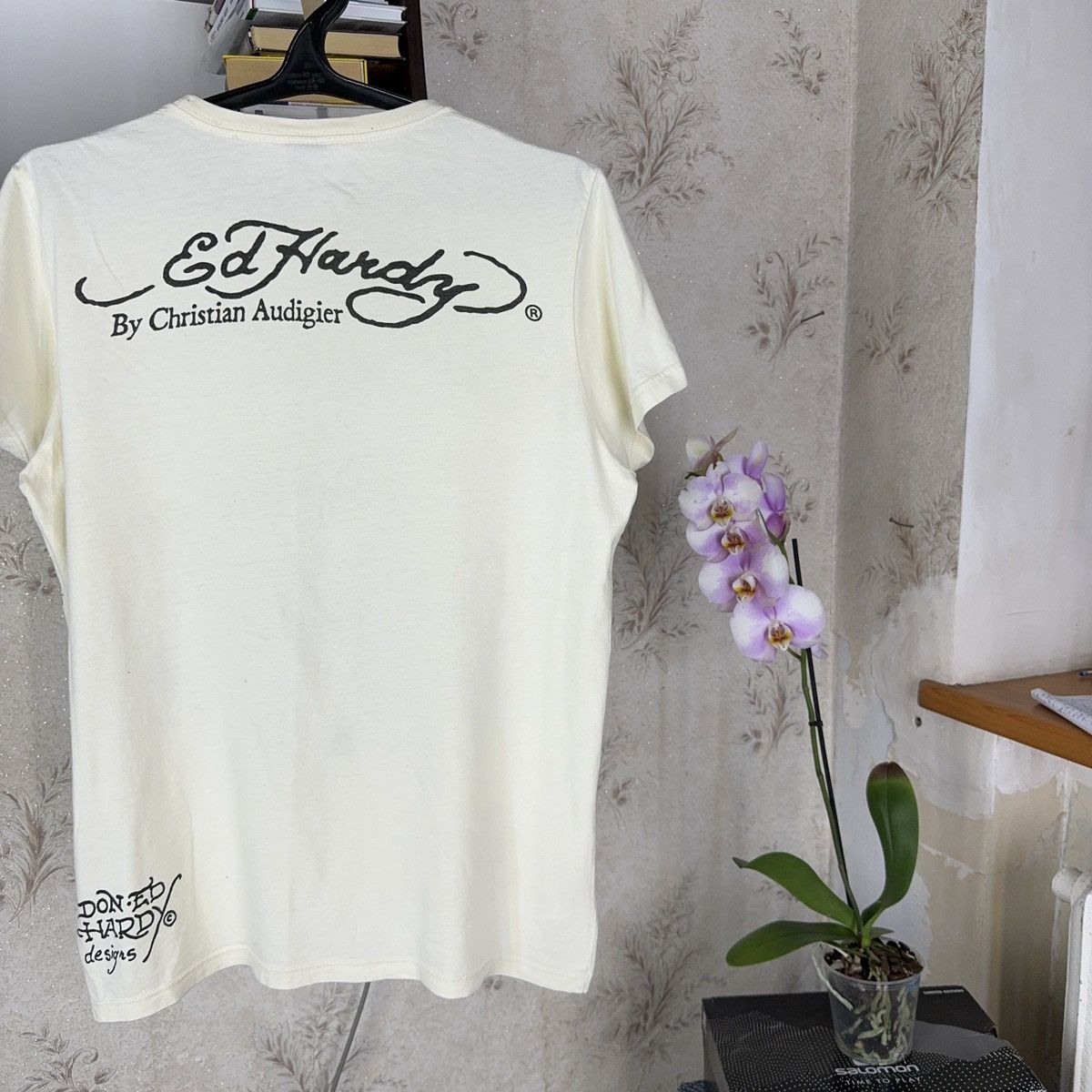 Christian Audigier × Ed Hardy × Vintage Vintage Ed Hardy T shirt by Chirstian Audiger Beige Love Kil Size US M / EU 48-50 / 2 - 15 Thumbnail
