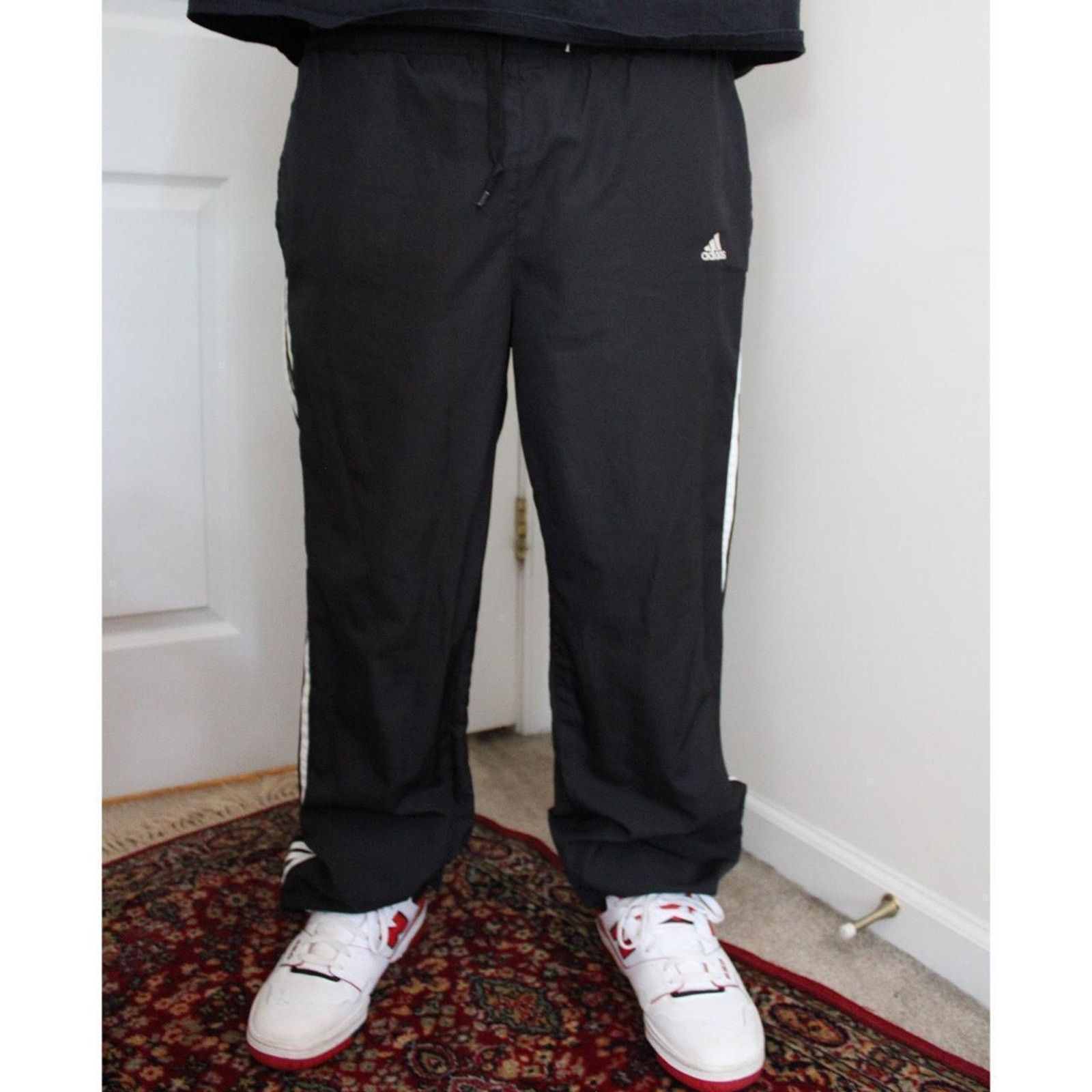 Adidas Y2K 2000's Baggy Black Adidas Striped Trackpants Size US 36 / EU 52 - 7 Thumbnail