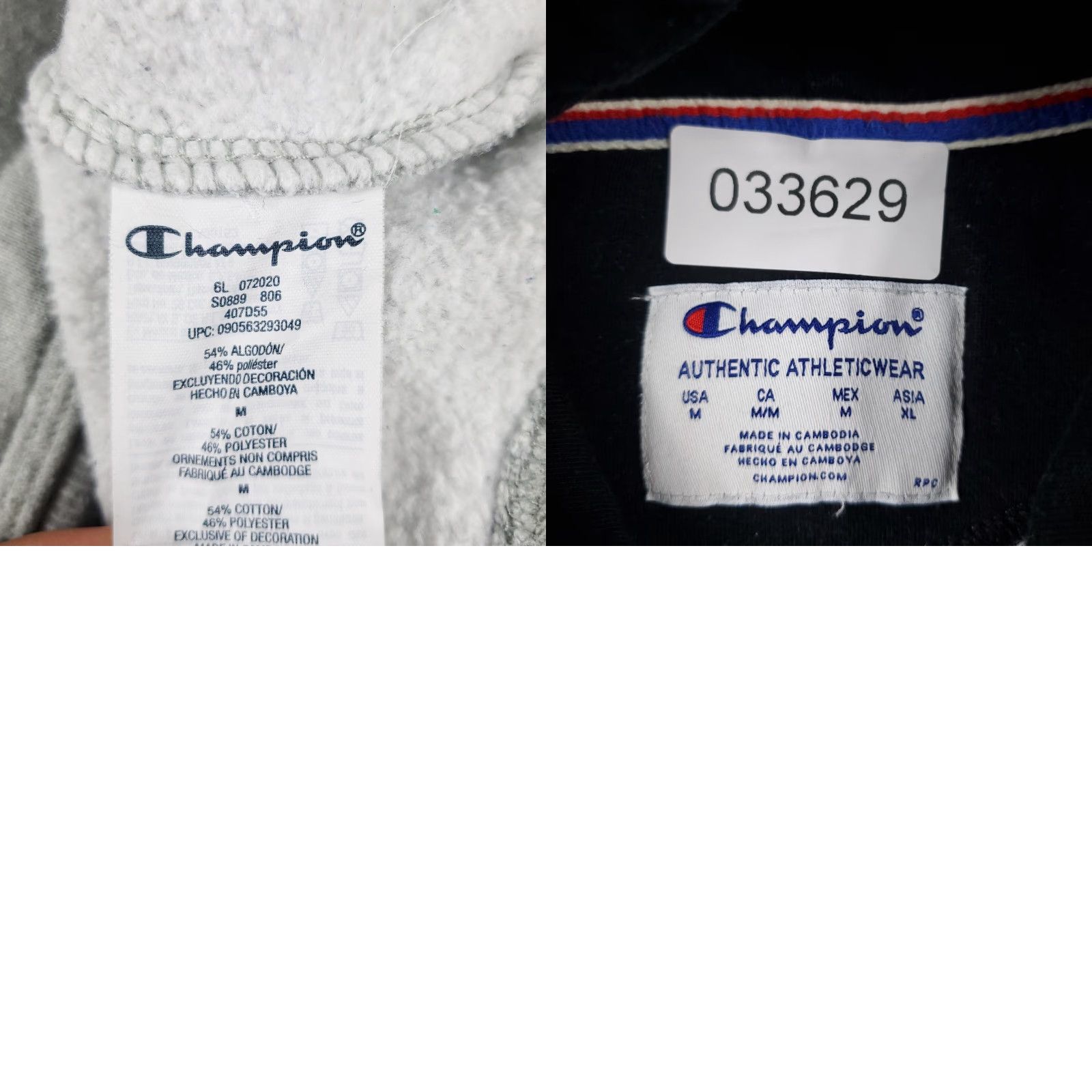 Champion VINTAGE Champion Hoodie Pullover Mens Medium Gray Cotton Fleece Casual Sports American 90s Size US M / EU 48-50 / 2 - 8 Thumbnail