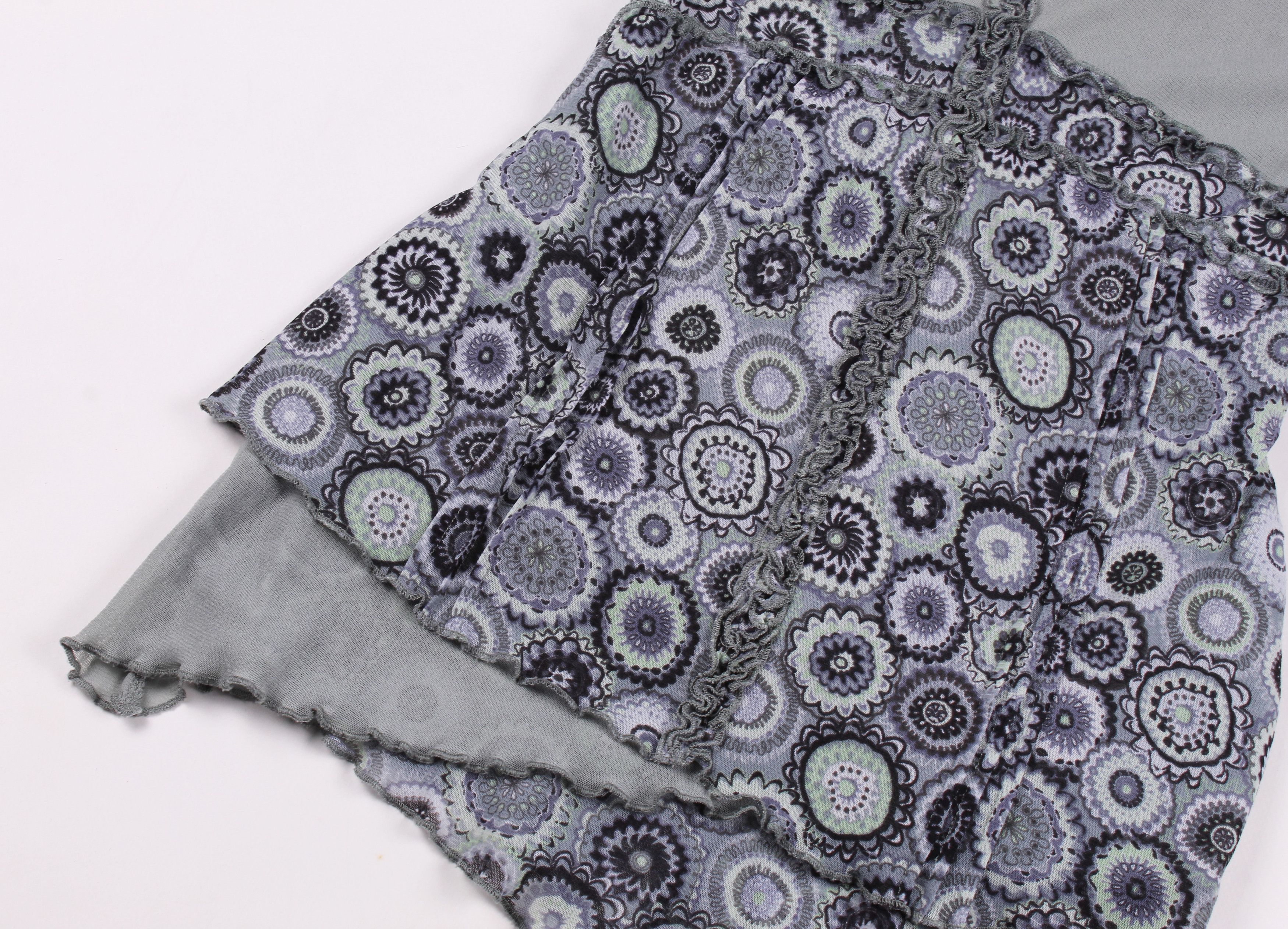 Vintage Vintage Y2K Mesh Floral Asymmetrical Top Tunic Size M / US 6-8 / IT 42-44 - 6 Thumbnail