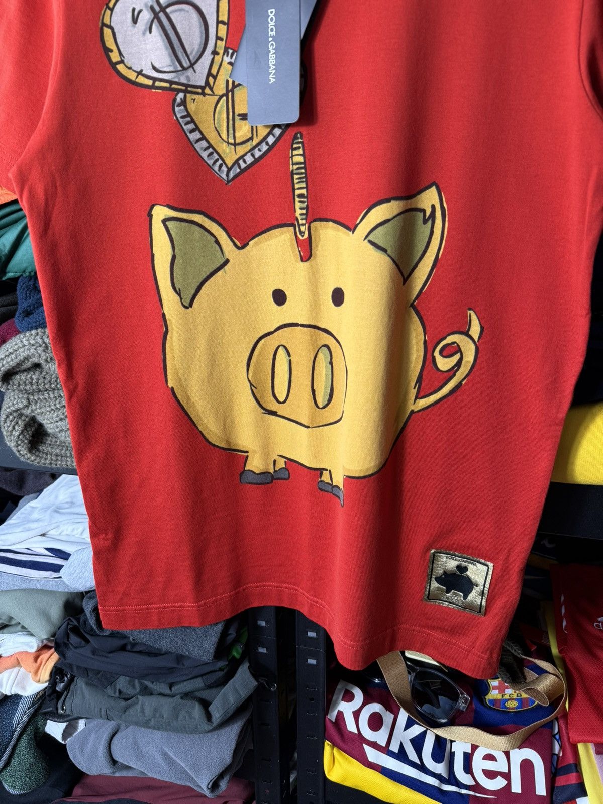 Dolce & Gabbana Dolce & Gabbana Year Of The Pig T-Shirt Red Graphic Tee Size US M / EU 48-50 / 2 - 5 Thumbnail