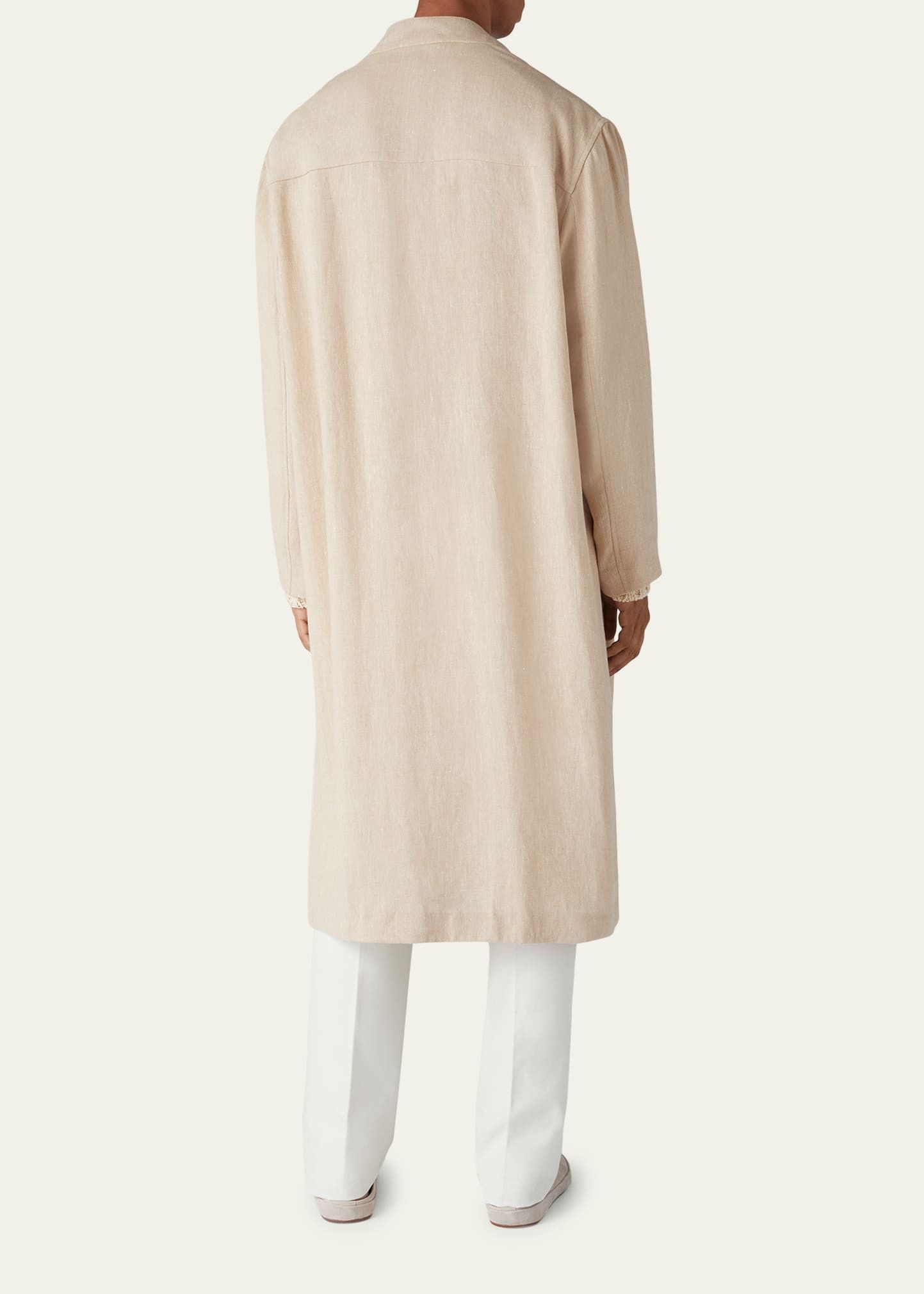 Loro Piana o1w1db10225 FAO0660 Edvin Trench Coat in Beige Size US L / EU 52-54 / 3 - 3 Thumbnail