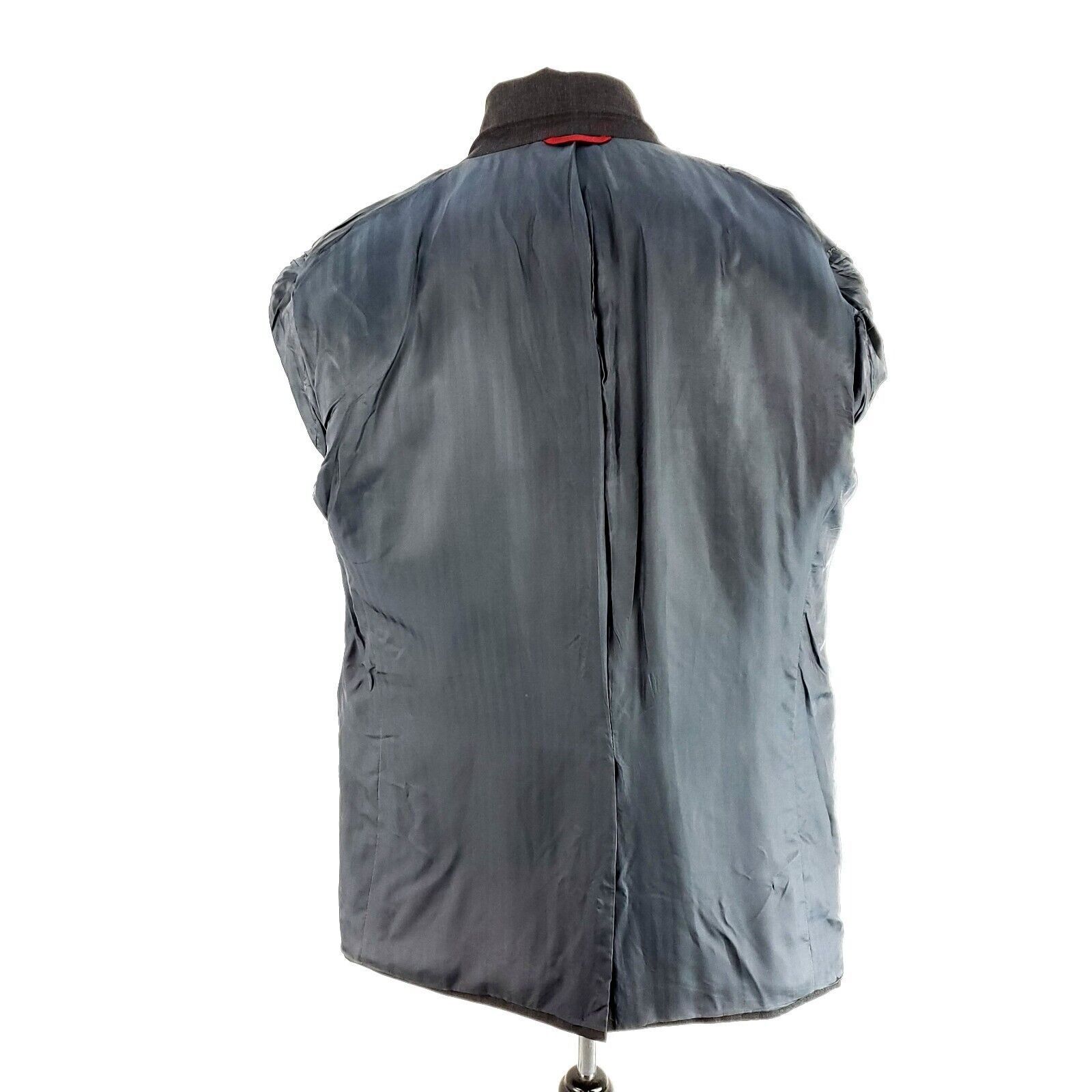 Jos. A. Bank Jos A Bank Gordon Wool 2 Button Blazer 42L Gray Plaid W/ Blu Size 42L - 11 Thumbnail